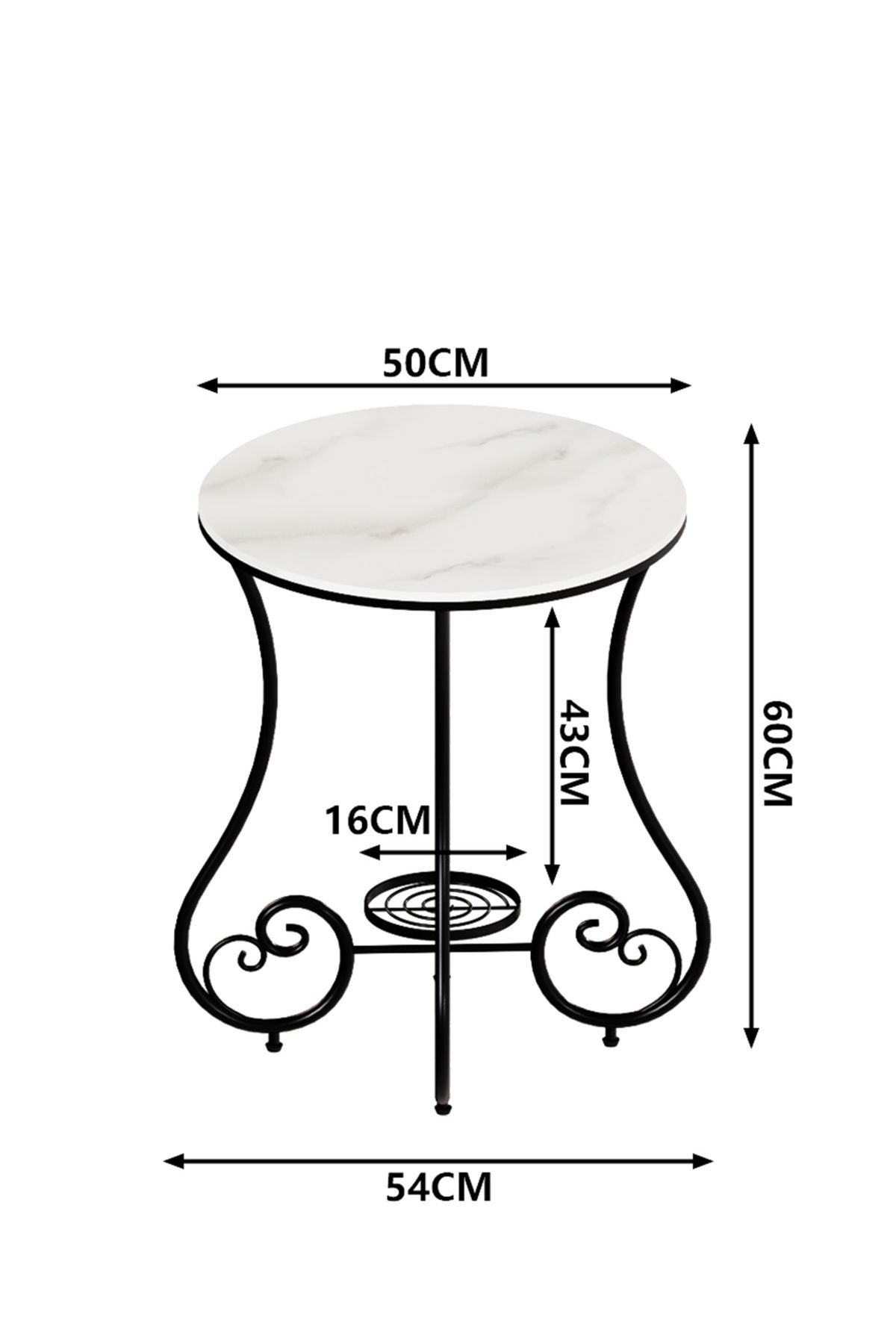 sharpdo-Side Table, Round Side Table, Rock Slab Table With Metal Frame, Coffee Table, Bedside Table 7