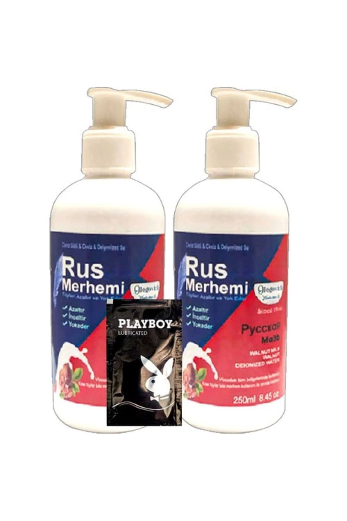 Vemora Playboy Tüy Dökücü Krem2 Adet x 250 ml Ceviz Sütlü & Cevizli Rus Merhemi + Yanında Jel - 000031KI