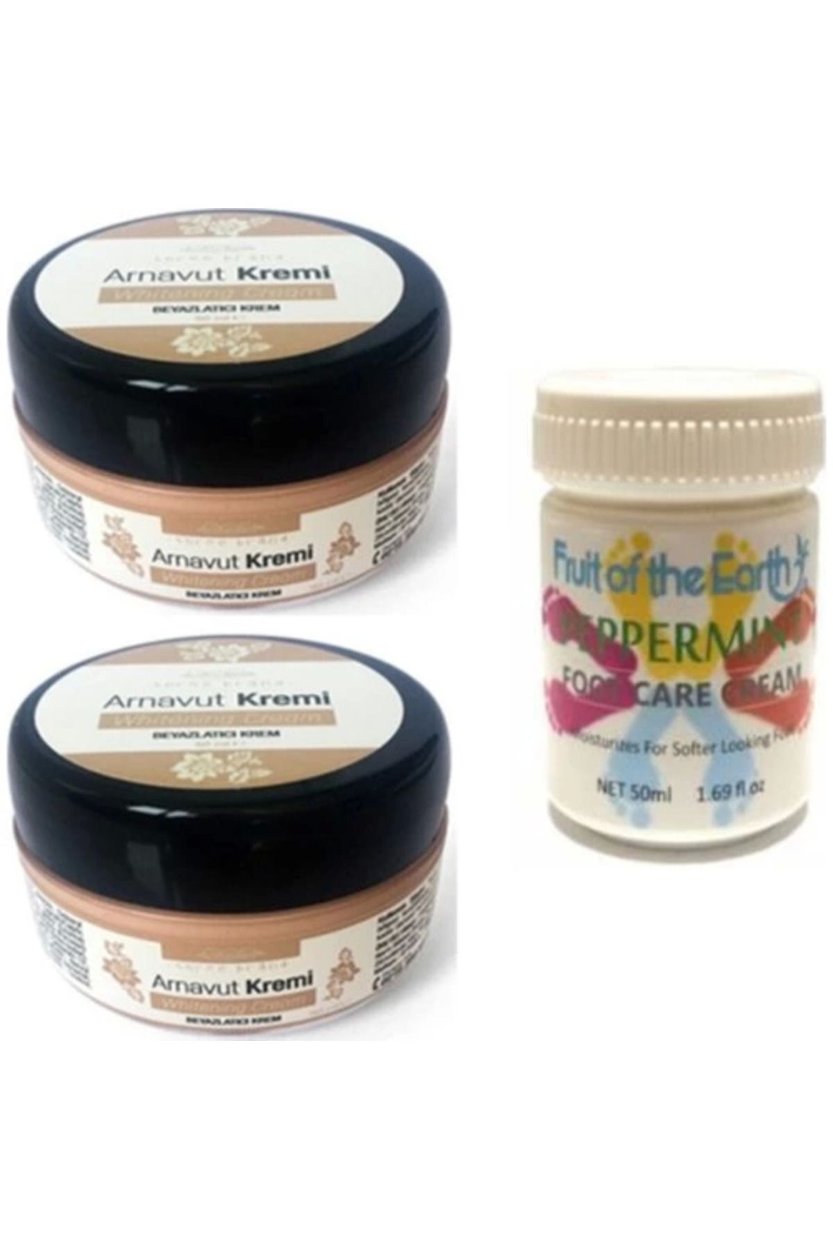 Vemora Hintohu Three Brand 50ML Arnavut Aklık Kremi 2AD+FOOT Care Cream 50ML Ayak Bakım Kremi Naneferahlığ