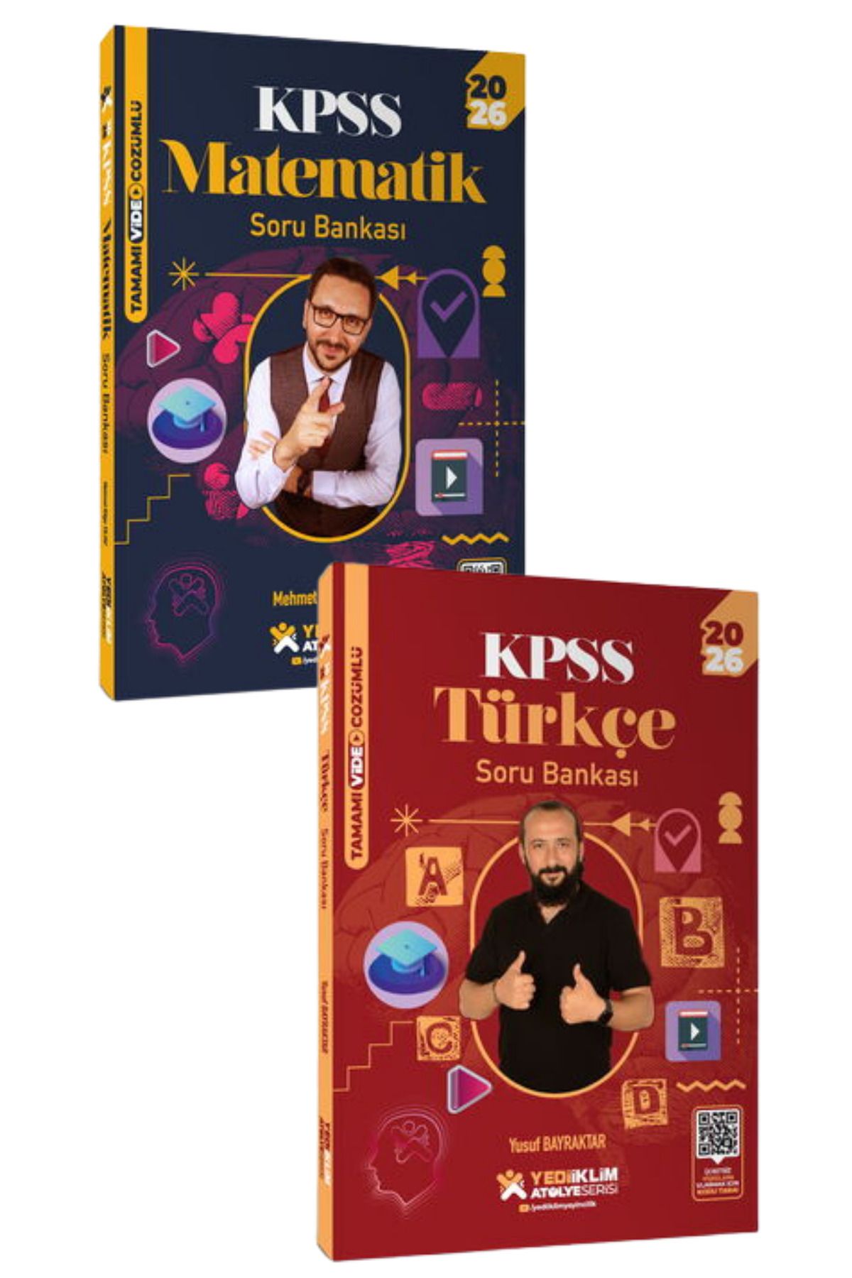 Yediiklim Yayınları 2026 KPSS Atölye Serisi Genel Yetenek Matematik-Türkçe Tamamı Video Çözümlü Soru Bankası-2 KİTAP-SET