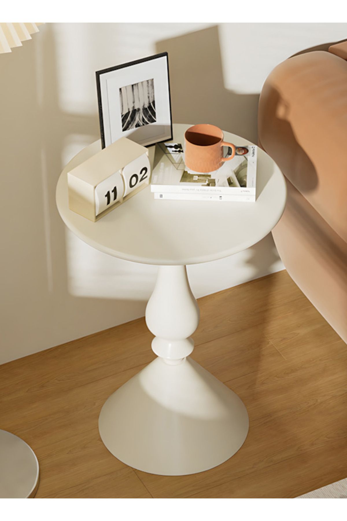 sharpdo-Ins Style Sofa Side Table Coffee Table, Mini Small Round Table Removable 28*40*58CM 3