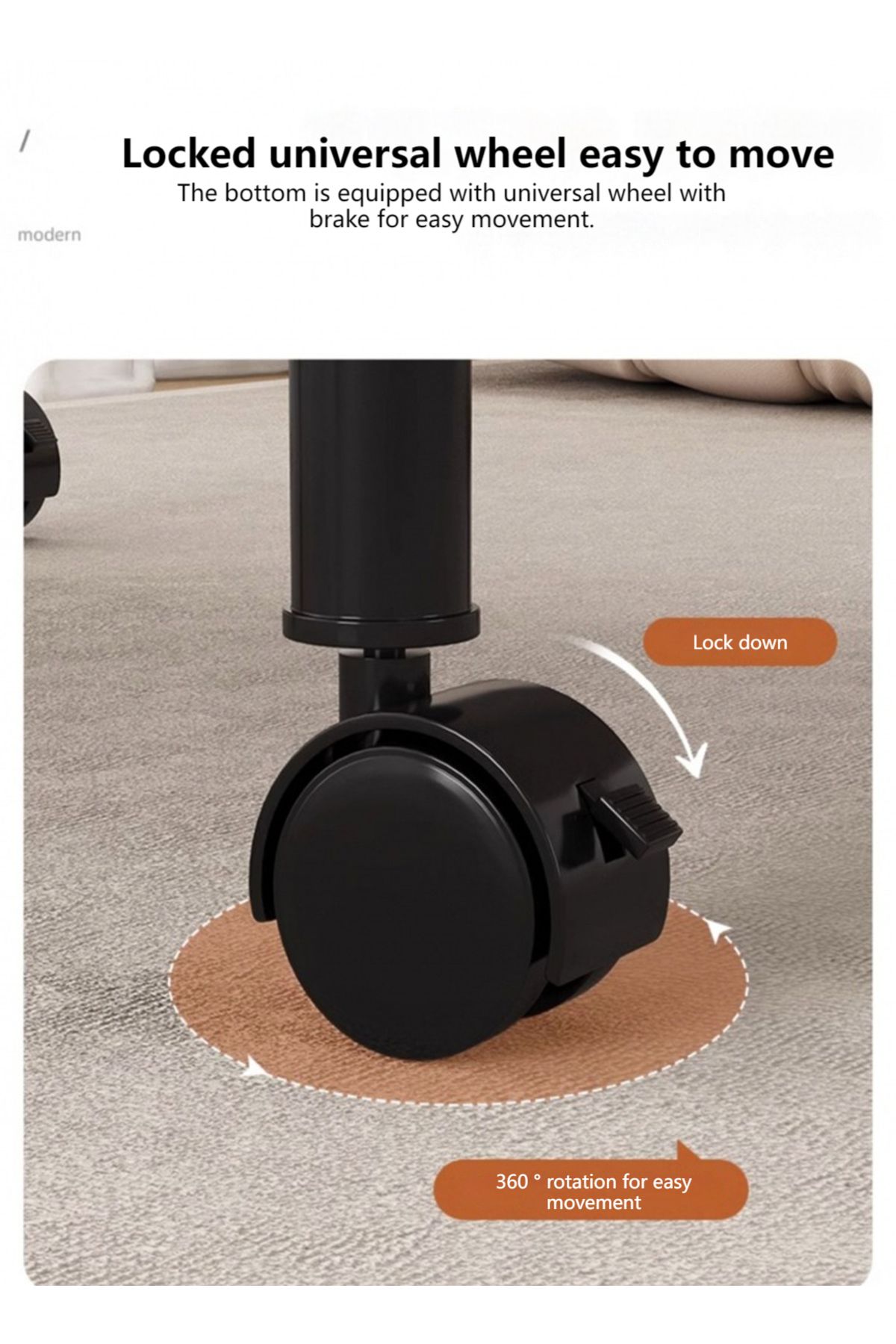 sharpdo-Double Layer Sofa Side Table,End Table with Wheels,Living Room Coffee Table 7