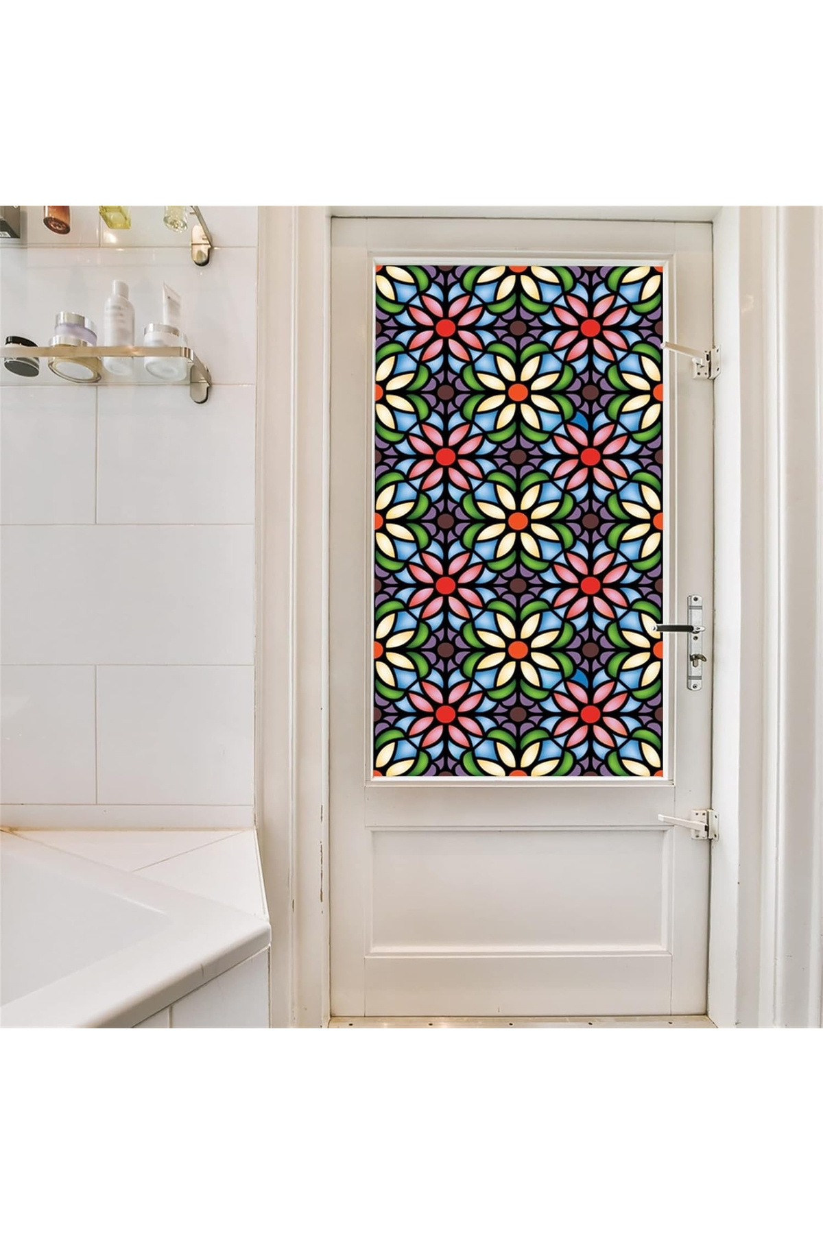 MaffStuff-Solar Protection and Privacy Window Film, Stained Glass Effect, Kaleidoscope Pattern 11