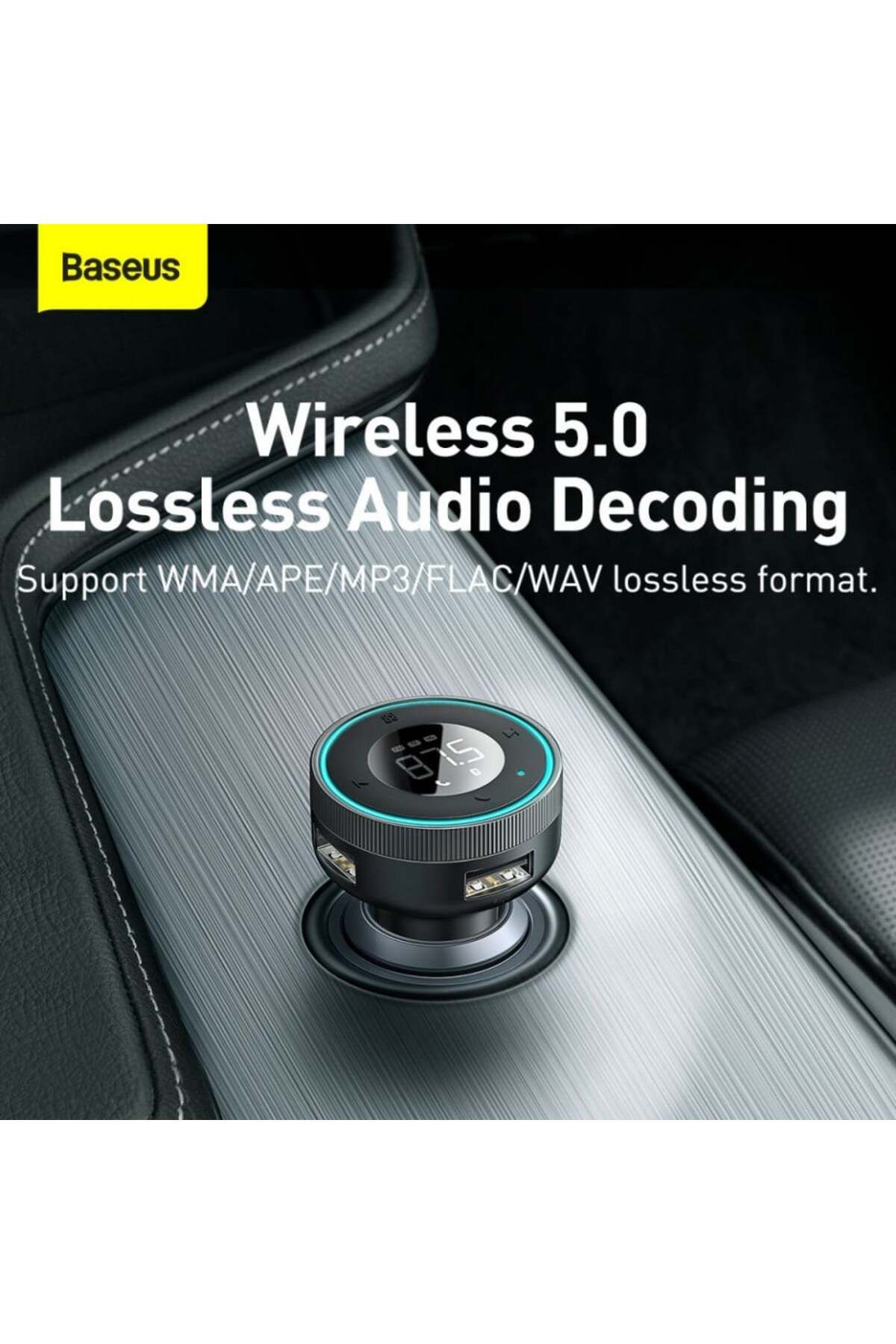Baseus-Charger with FB Modulator, USB-A, 3.4A with LED display, (CCLH-01) - Black 3