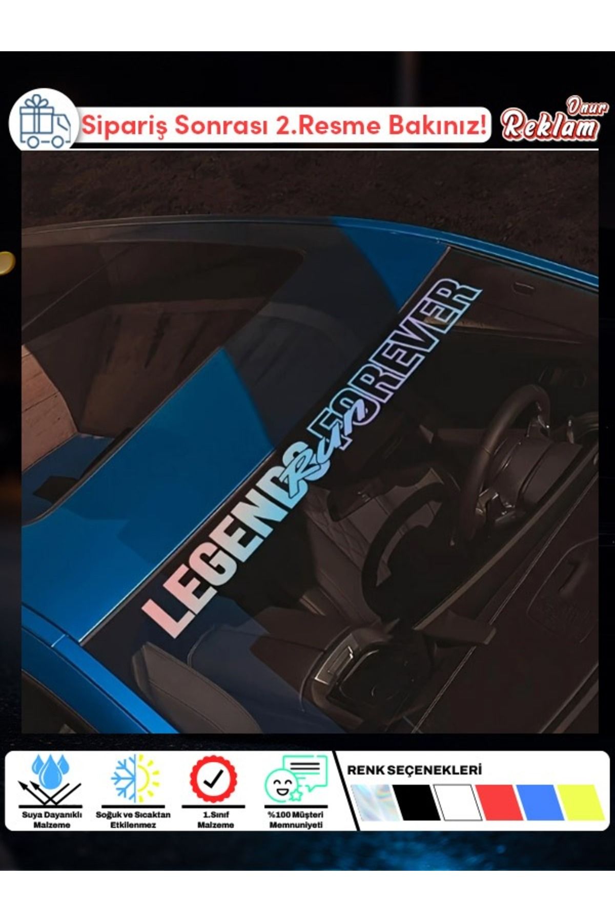 Onur Reklam Legends Forever Yazılı Araba Stickerı – Kırmızı Yazı | Suya Dayanıklı 1. Sınıf Malzeme