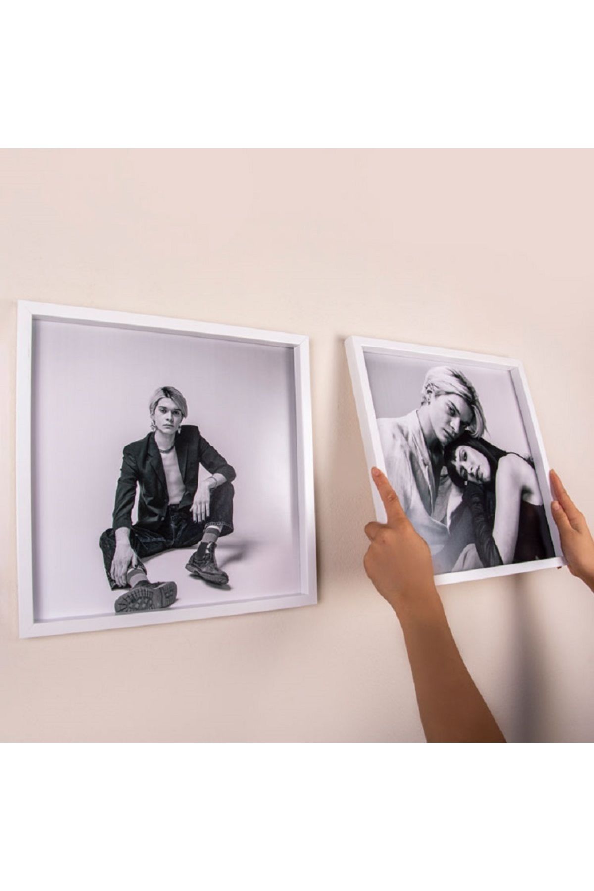 Elioure 2'li Sök-tak Fotoğraf Çerçevesi Seti, Koruyucu, Beyaz, Fotoğraf dahil değil