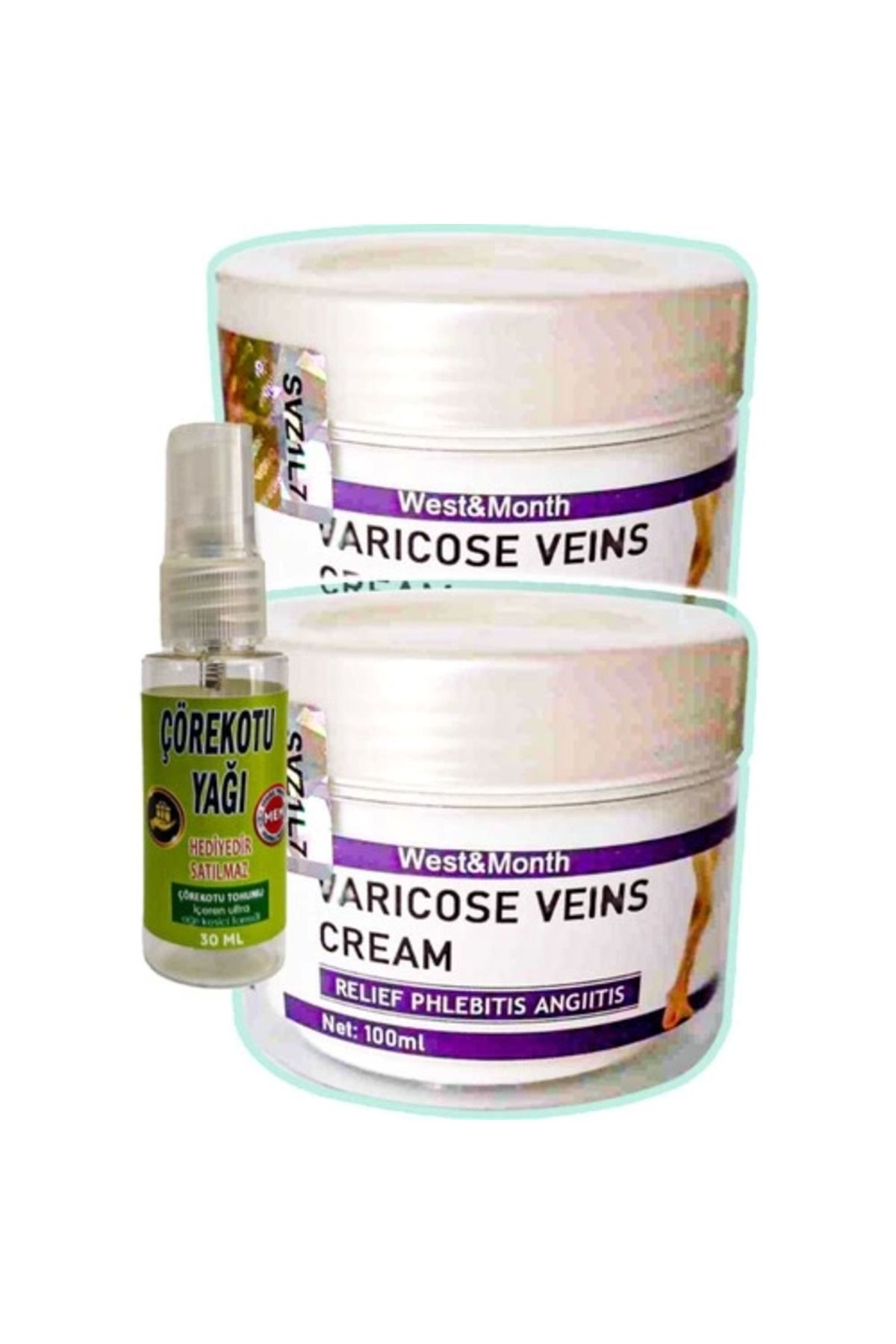 Vemora West & Month Varicose Veins Bakım Kremi 100 ml x 2 adet + Çörek Otu Yağı 30 ml
