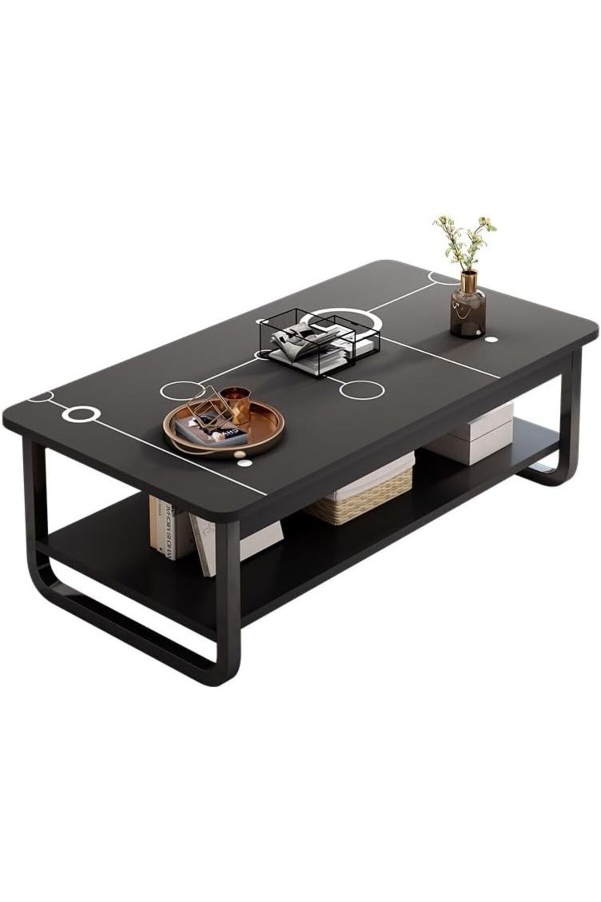 Generic-Rectangle Coffee Table, Double-Layer Side Table Next to The Sofa, Suitable for Small Tea Table and S 1