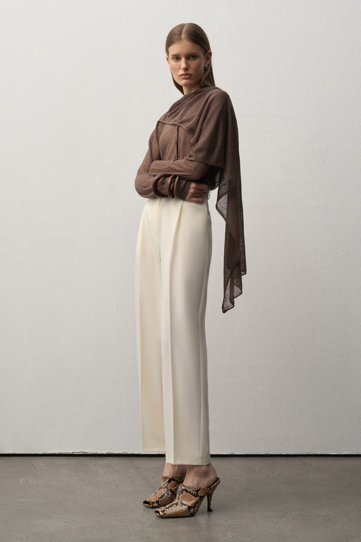 mathilda store Kadın Ekru Limited Edition Havuç Pantolon