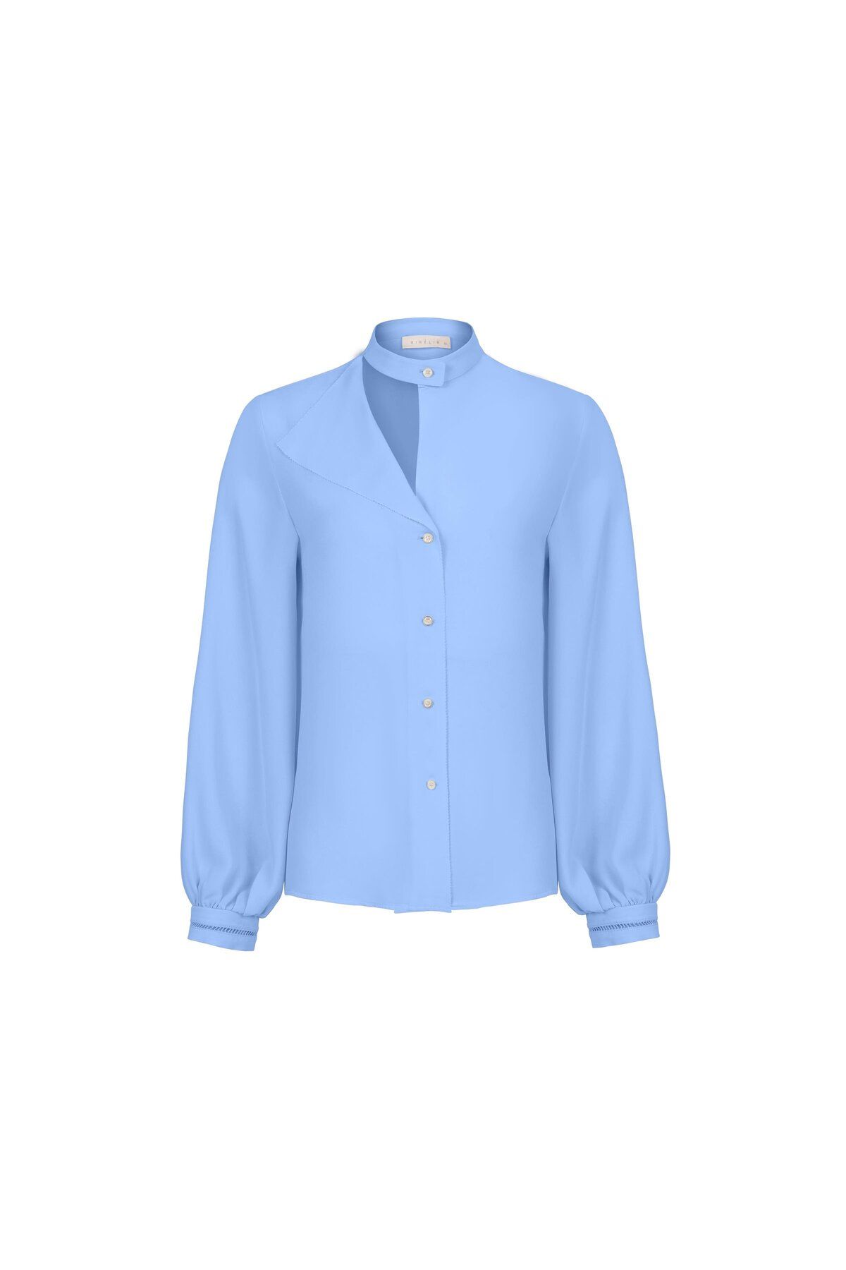 BİRELİN Cut Out Detaylı Bluz Bazalt Mavisi