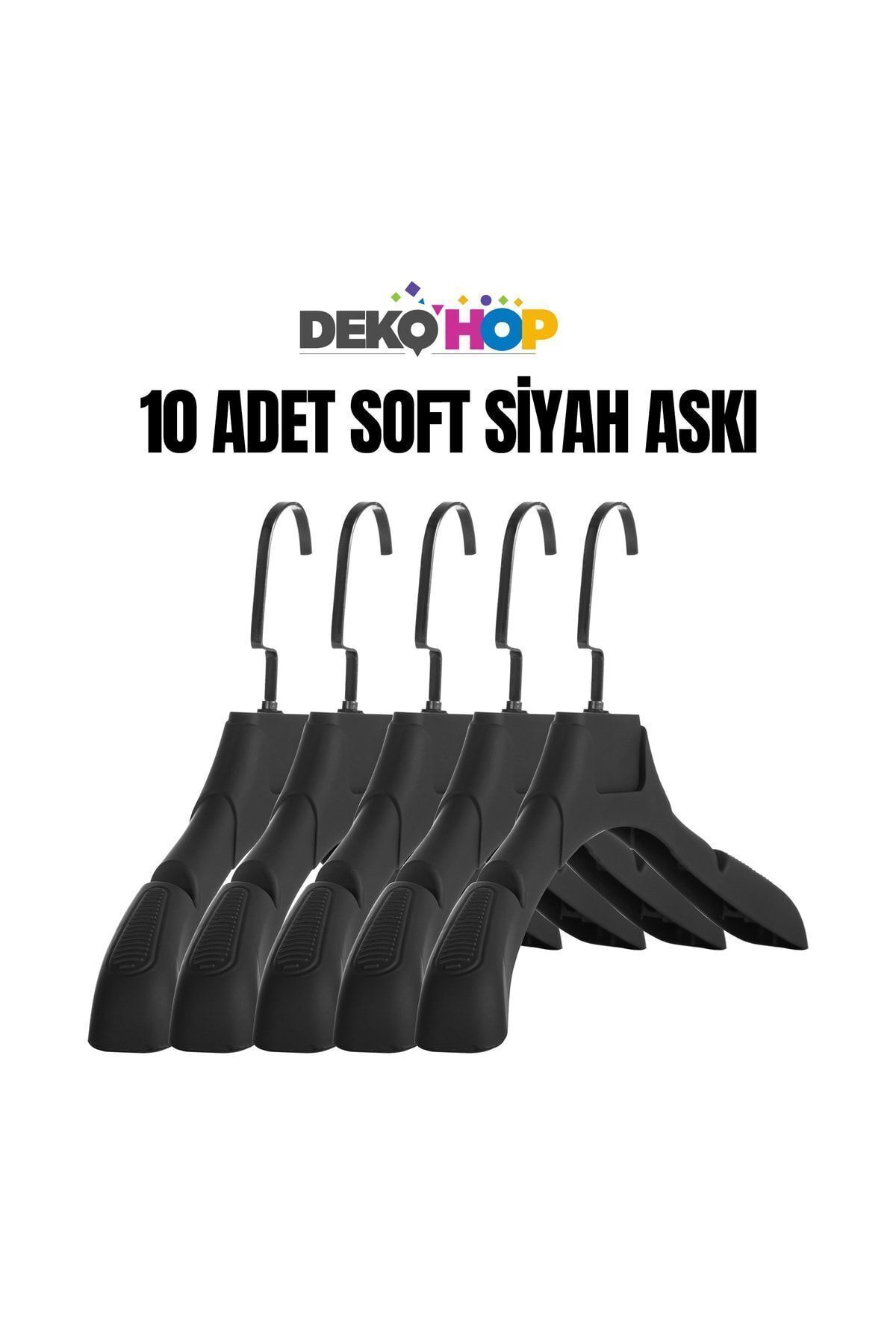 teknotrust Kadın Elbise ve Ceket Askısı, Kaplamalı, 10'lu Set, Siyah Renk