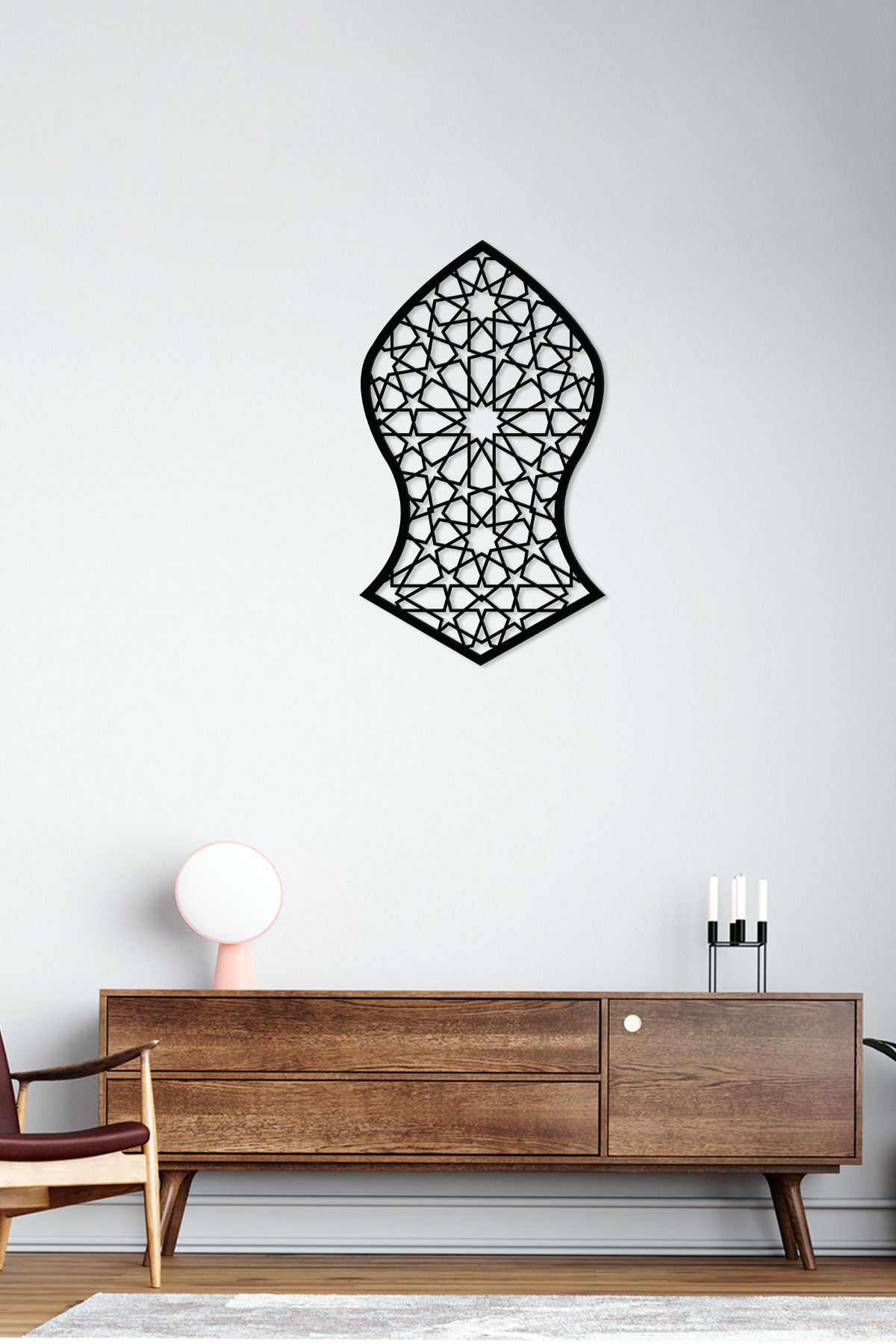 cncrafft İslami Geometrik Motifli Metal Tablo – Selçuklu Desenli Duvar Dekoru