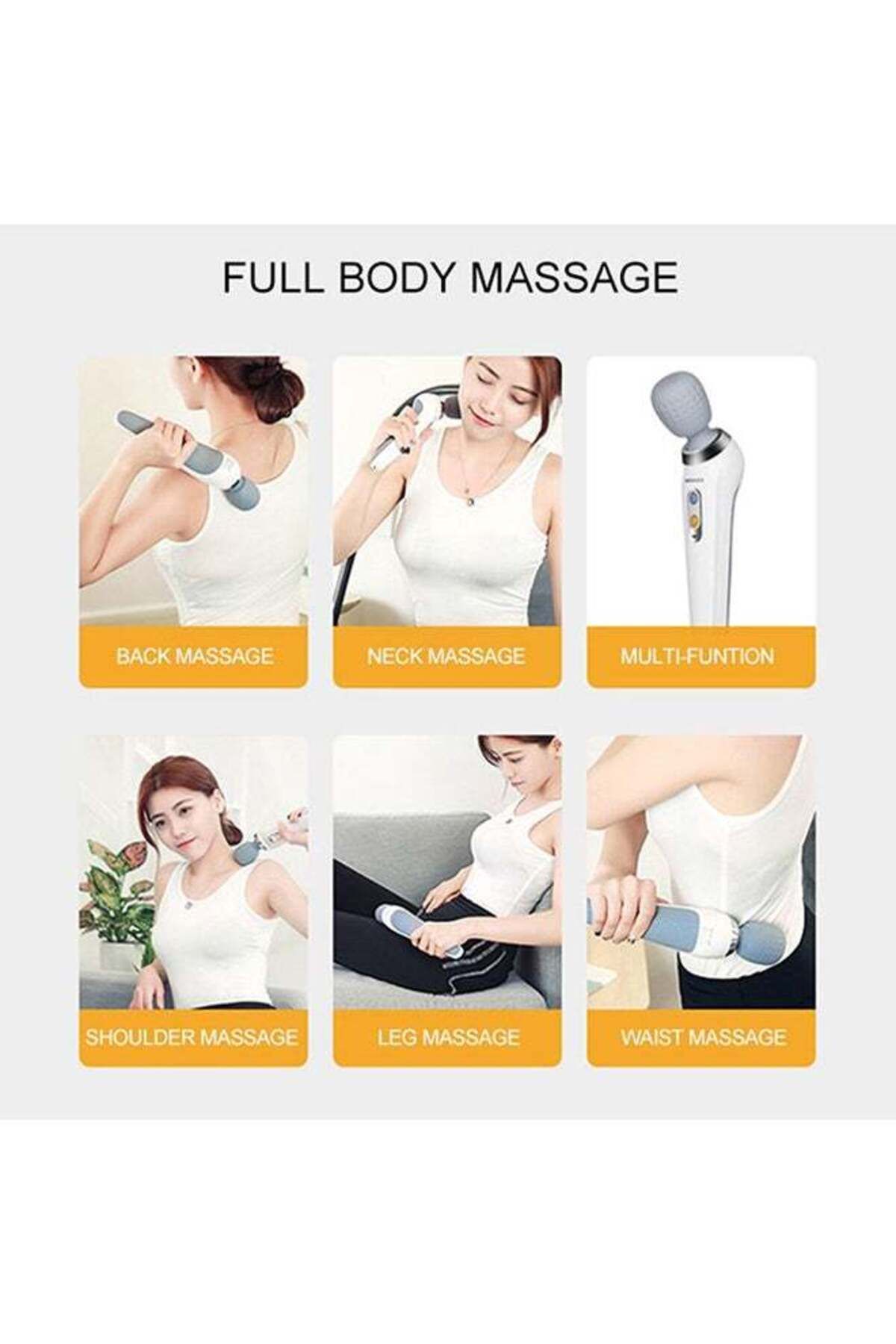 COOYA-Portable Wireless Handheld Massager with 6 Speed Modes, USB Charging, Silent Operation (White) 6