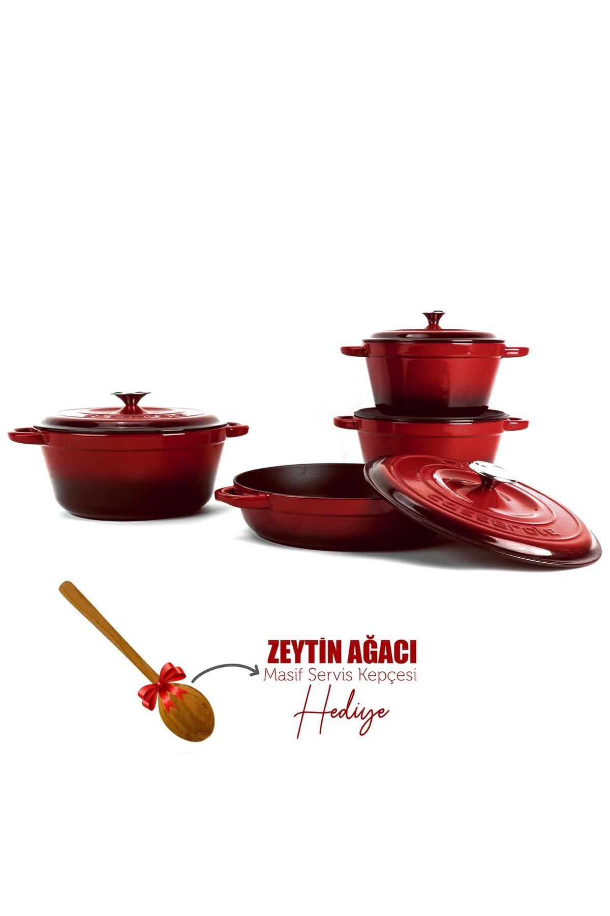 Organik Hayat Dostu Lava Döküm 4X New Heritage Serisi Döküm Demir Tencere Seti