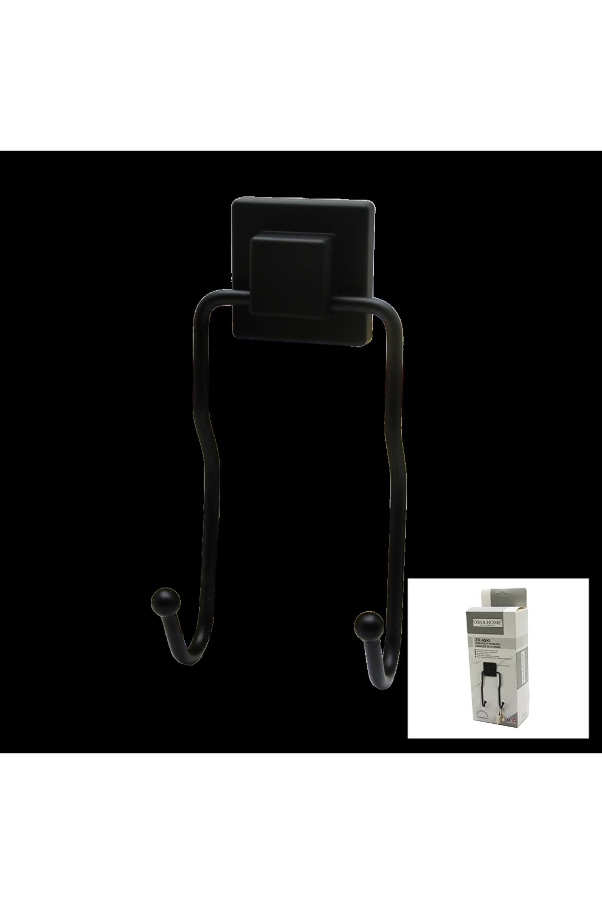 teknotrust İki Adet Metal Sarkıt Askı, Kare Tasarım, Güçlü Yapışkan, Renkli, 8x9x19cm
