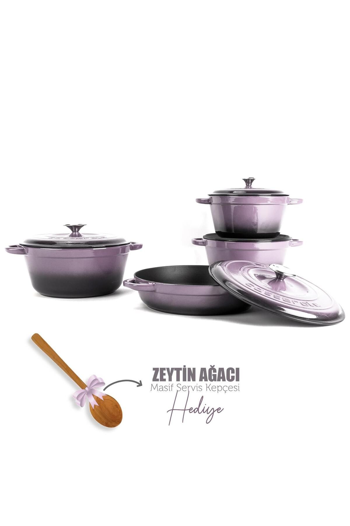 Organik Hayat Dostu Lava Döküm 4X New Heritage Serisi Döküm Demir Tencere Seti