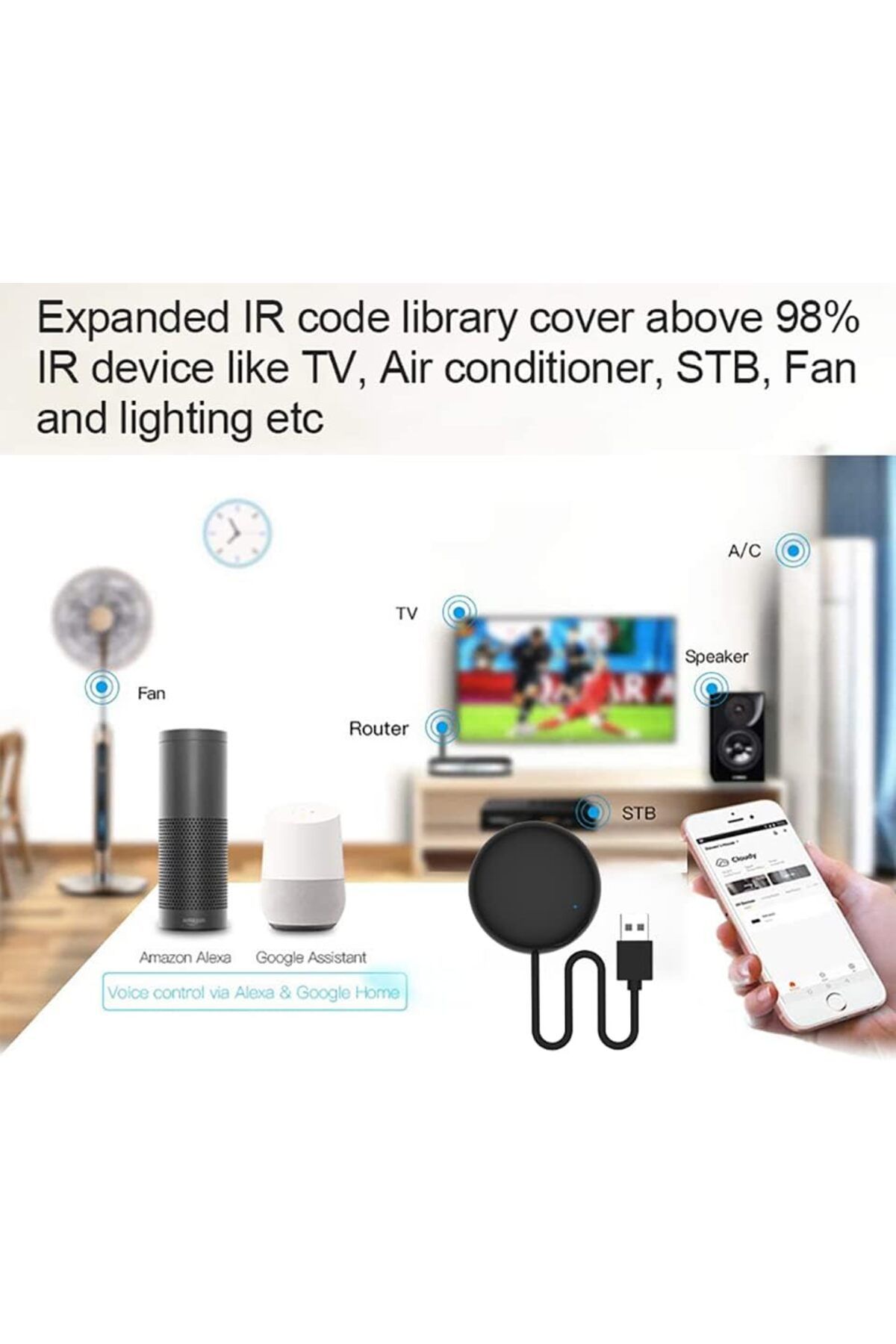 UanTii-جهاز تحكم عن بعد ذكي بالأشعة تحت الحمراء Tuya Wifi جهاز تحكم عن بعد عالمي بالأشعة تحت الحمراء للتلفزيون المتردد Smart AC Con 4