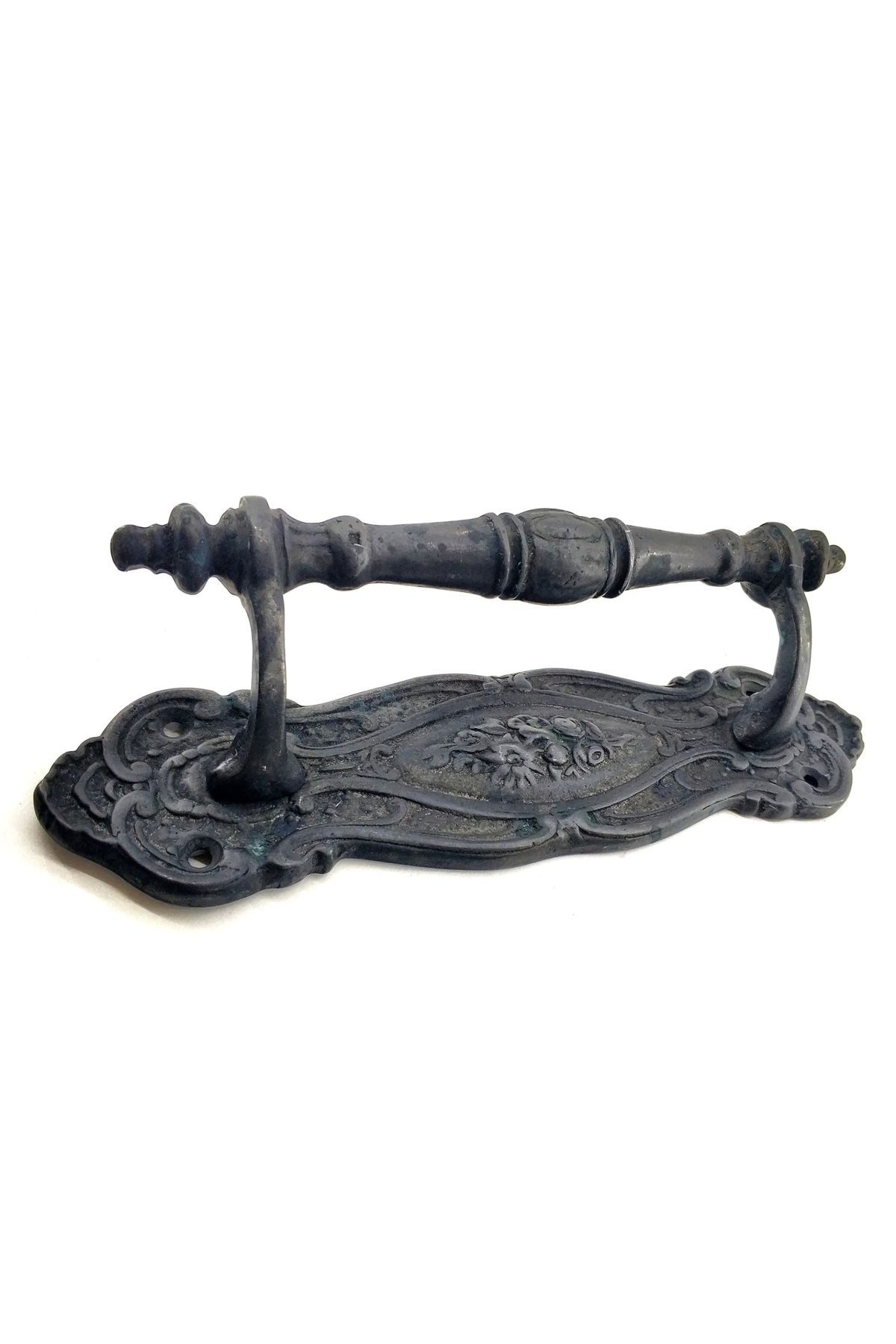 shop Antika Tarz Dekoratif Pirinç Çiçekli Yan Çekme Kapı Kolu - 240x62 Mm, Oksit