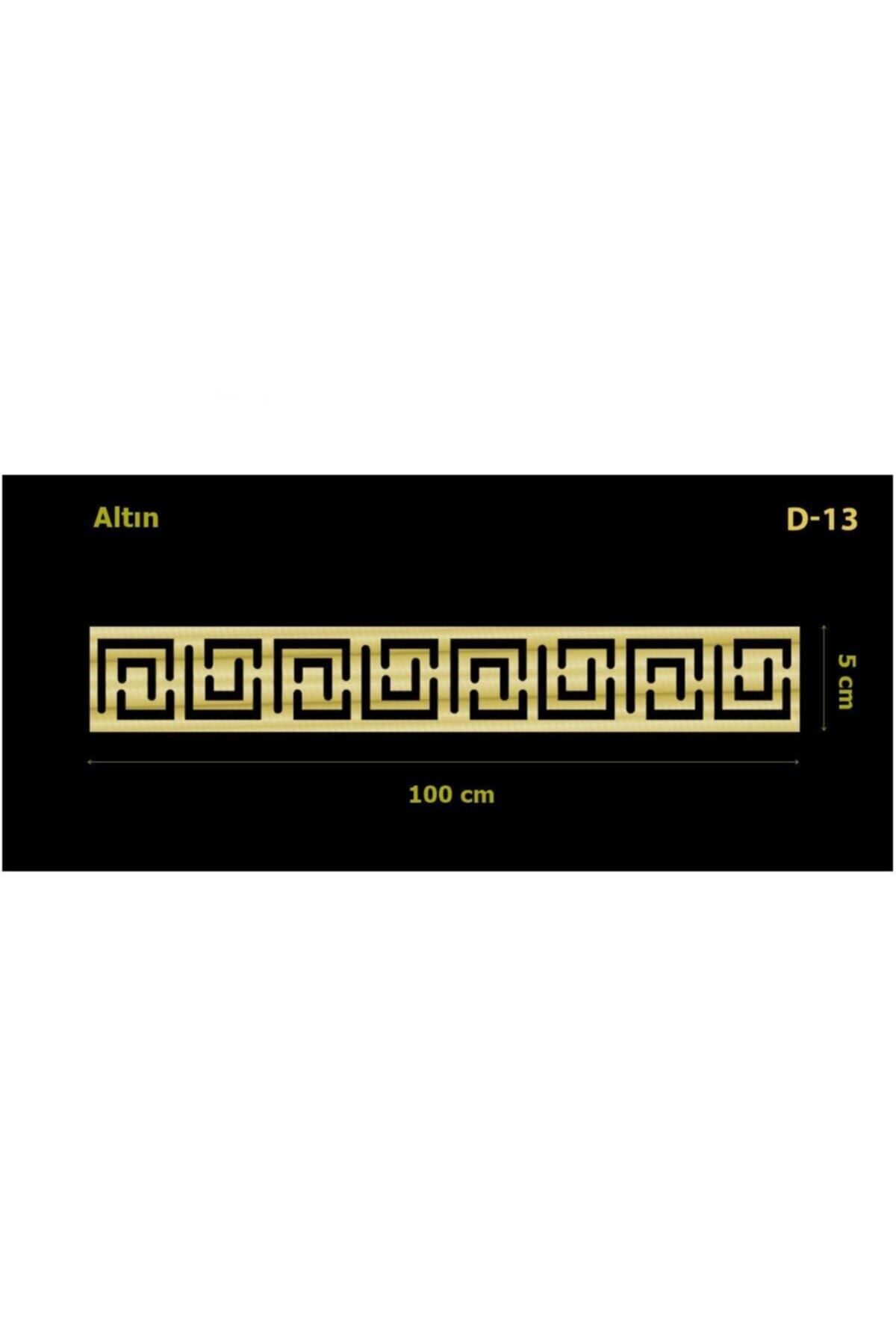 Elioure Altın Aynalı Pleksi Dolap Süsü, 100x5 cm, Renkli, Dekoratif Parça