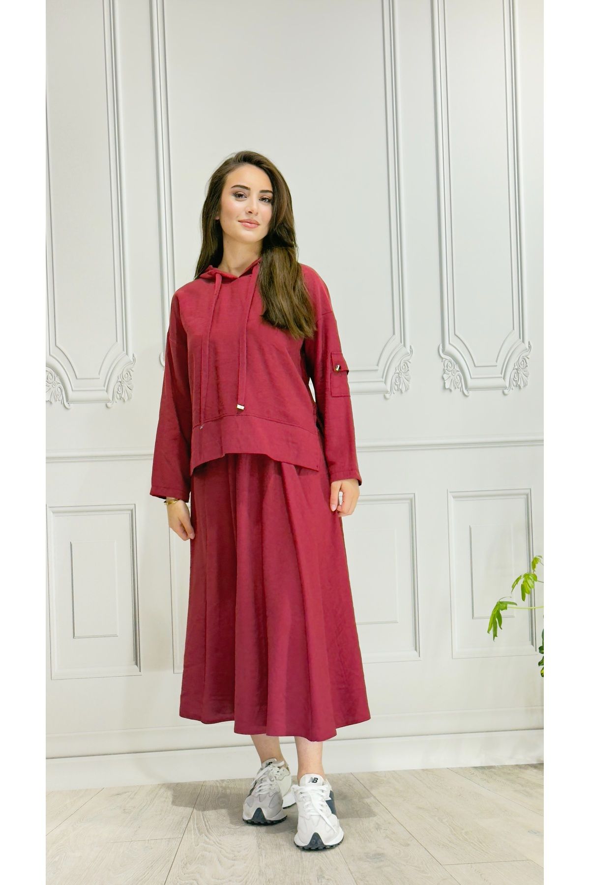 WİSHTEX WİSH - MODAL ETEKLİ KAPŞONLU TAKIM