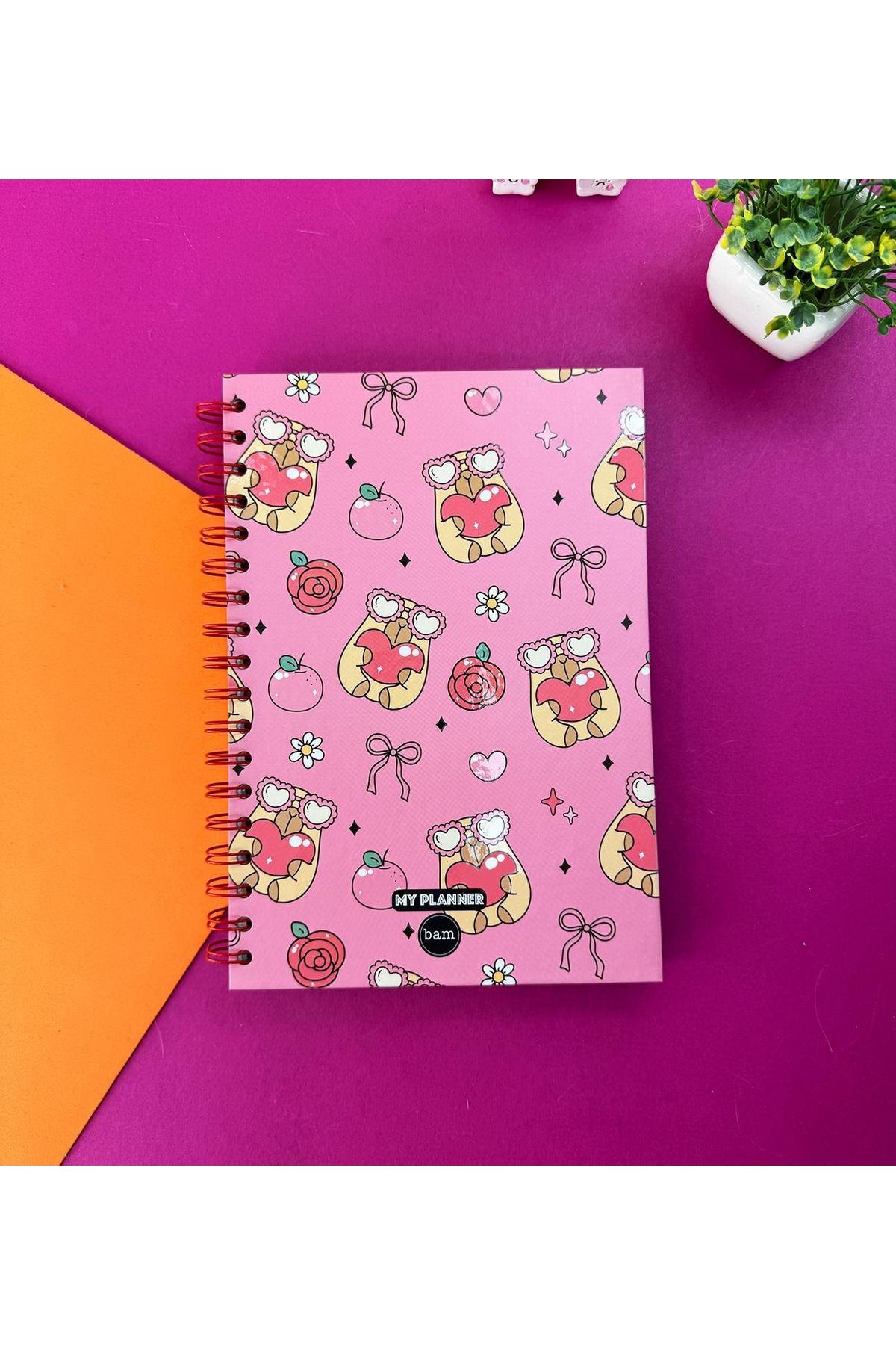 hediyeofisi Capbara Fiyonk Tasarımlı | Sticker'lı Tarihsiz Konuşan Ajanda Haftalık Planlayıcı Defter