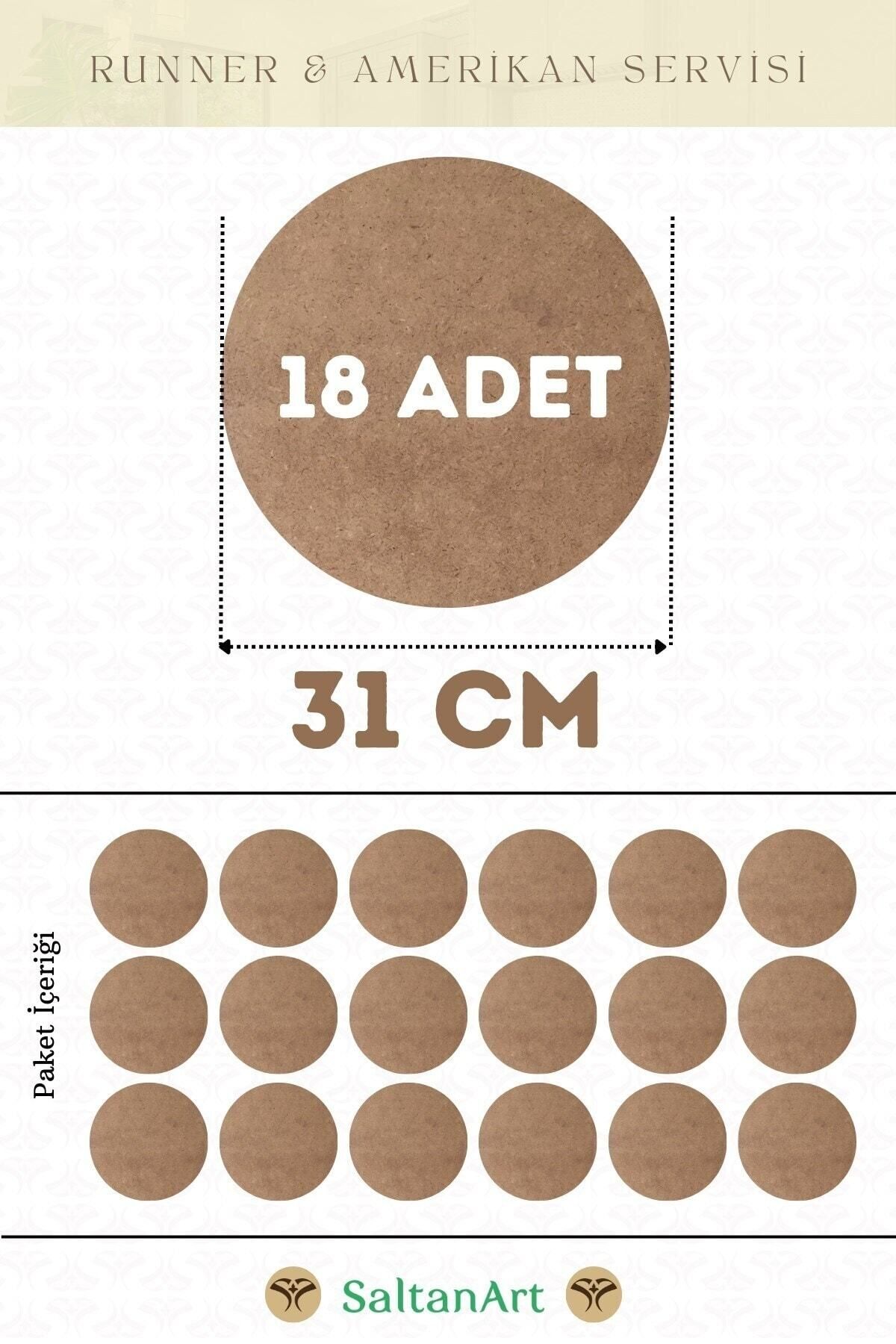 Elioure 31 cm çaplı 18 adet supla, MDF, magnet altı, ahşap, şık ve dayanıklı set