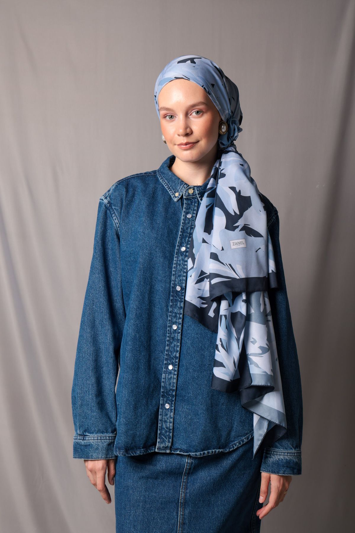 zanel scarf Leaf Desen Şal