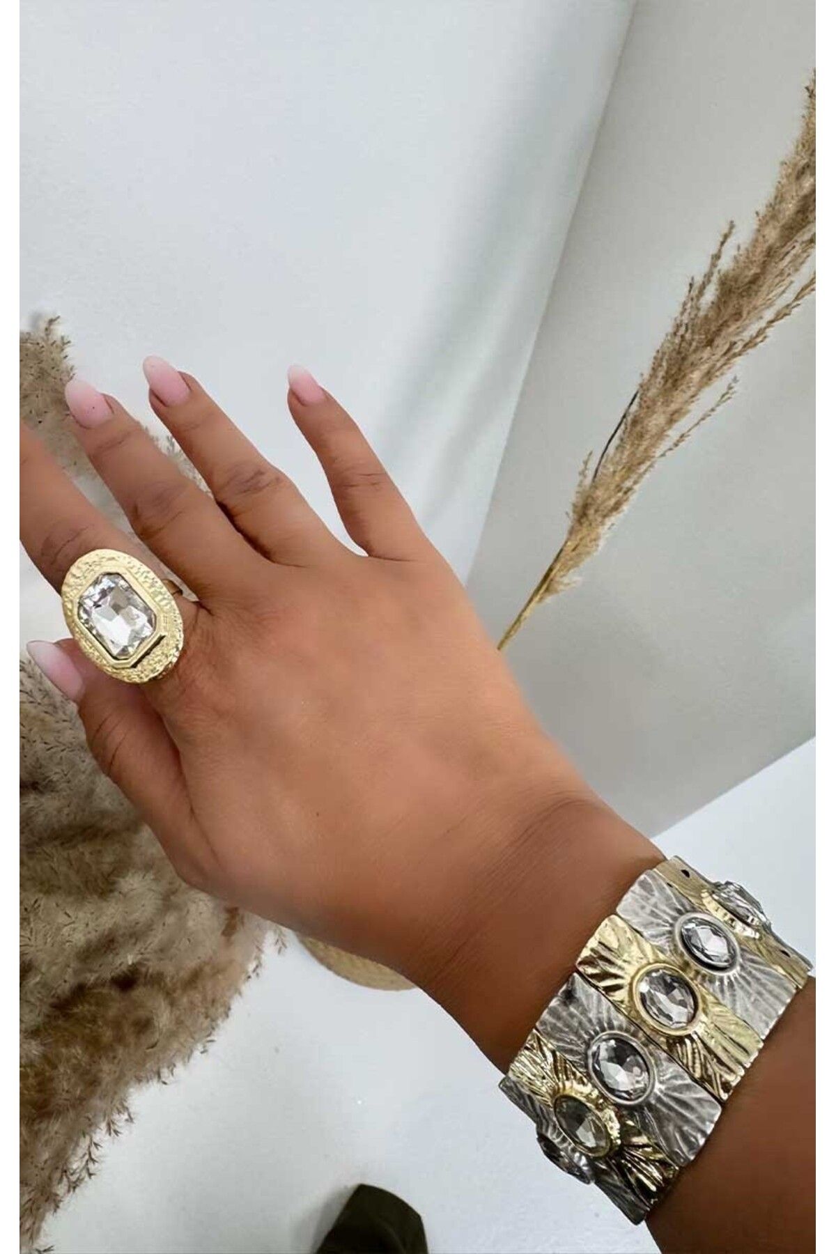 BYP Atelier Kontes Bileklik Gold-Beyaz
