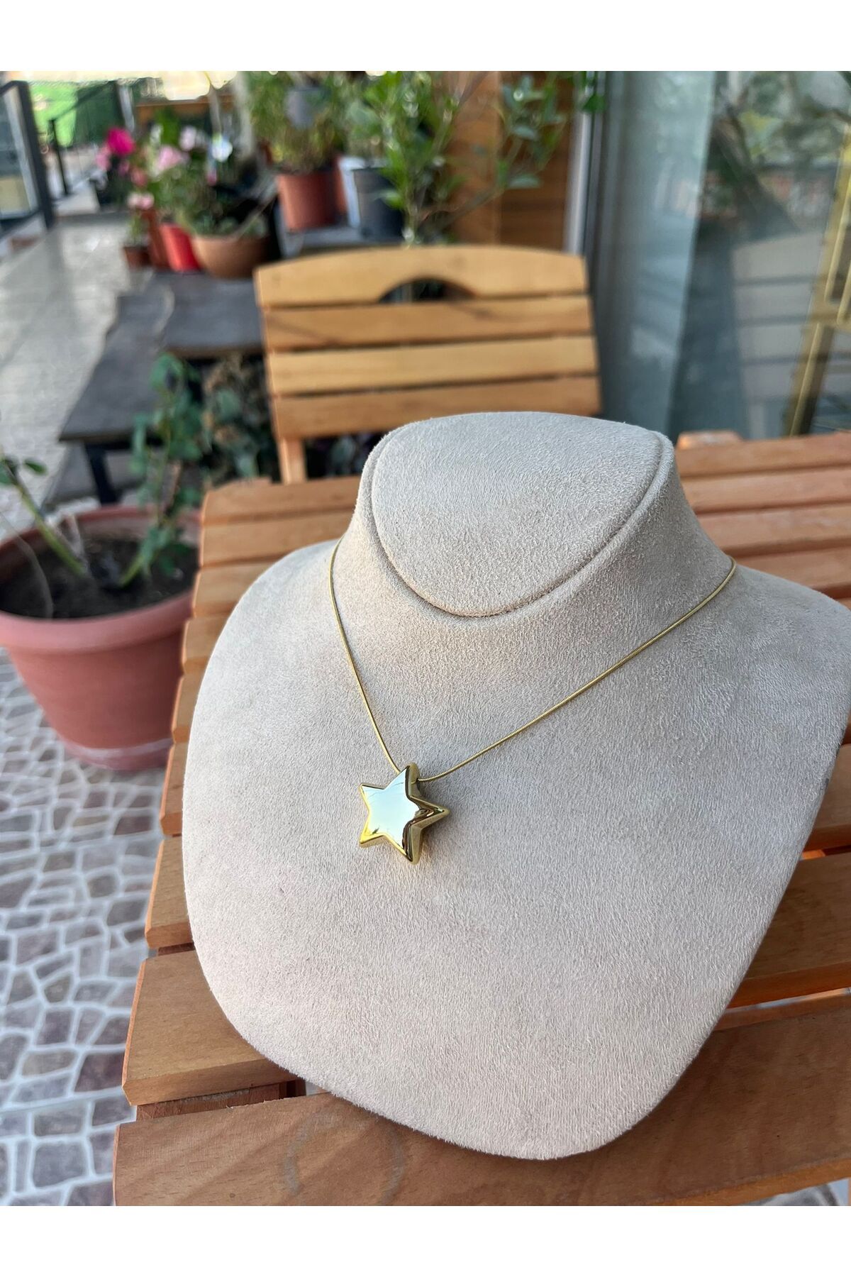 Doras Shine Bombeli Çelik Yıldız Kolye