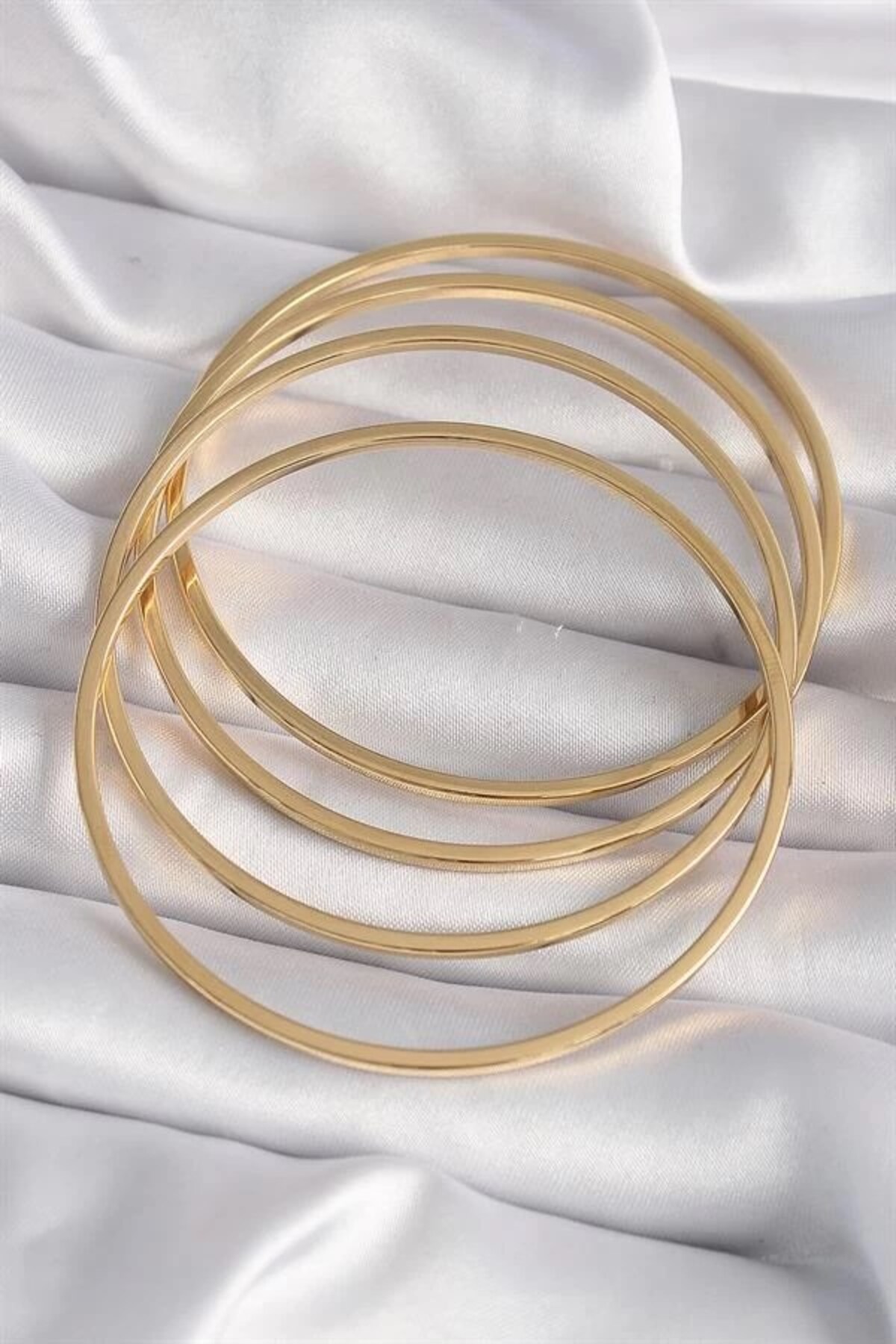X-Lady Accessories Ajda 4'lü Gold Çelik Kadın İnce Ajda Bilezik