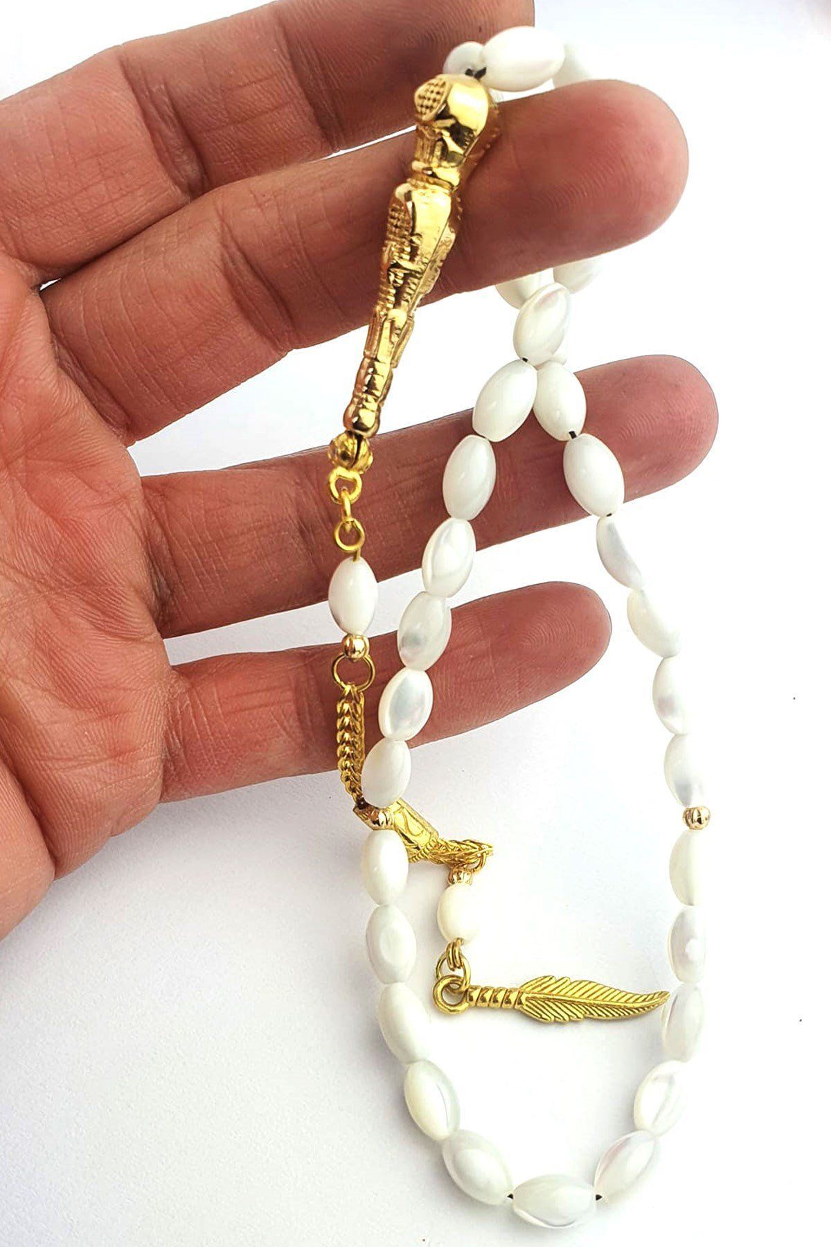OSESHOP Arpa Kesim Çelik Püsküllü Taşlı Tesbih