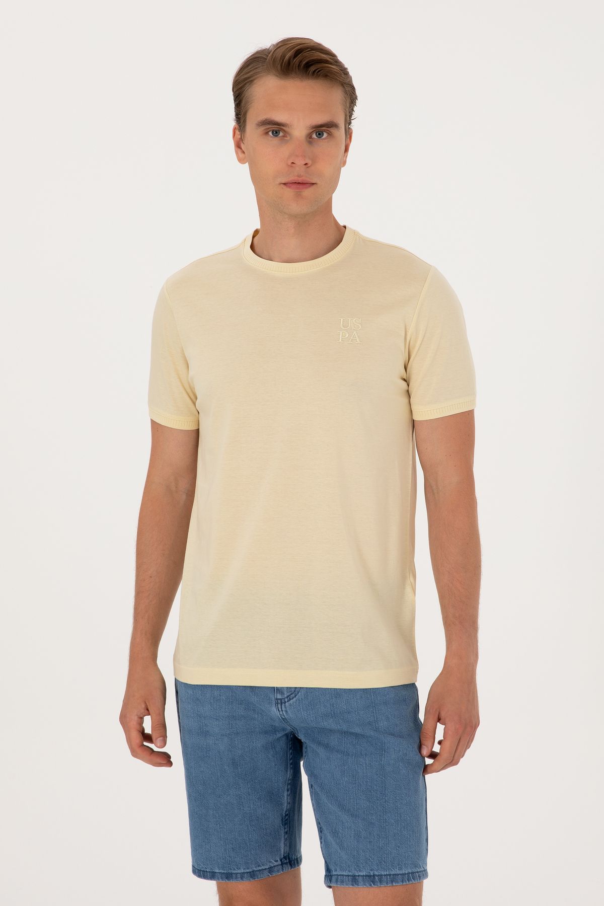 U.S. Polo Assn. Erkek Açık Haki Tişört 50300815-VR183