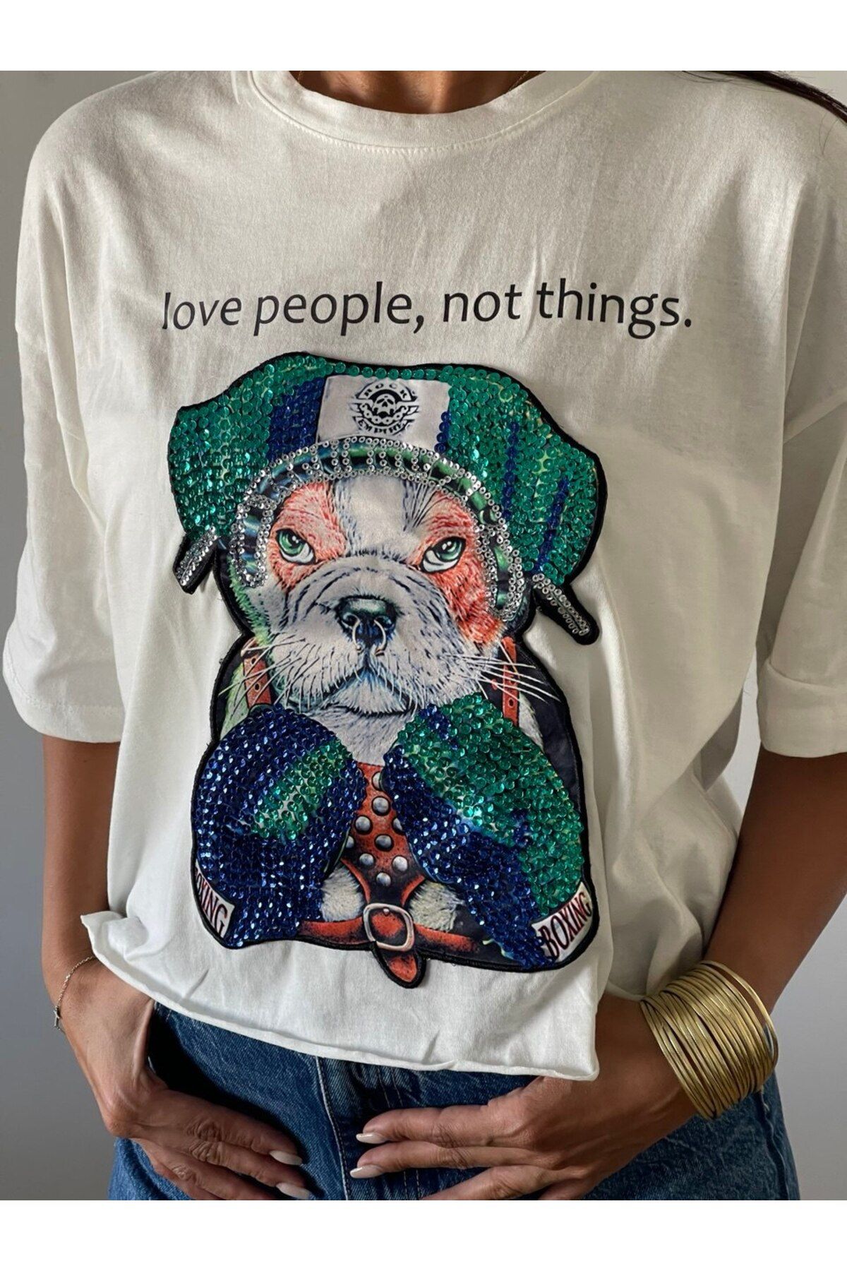 Givani baskılı kısa kollu t-shirt
