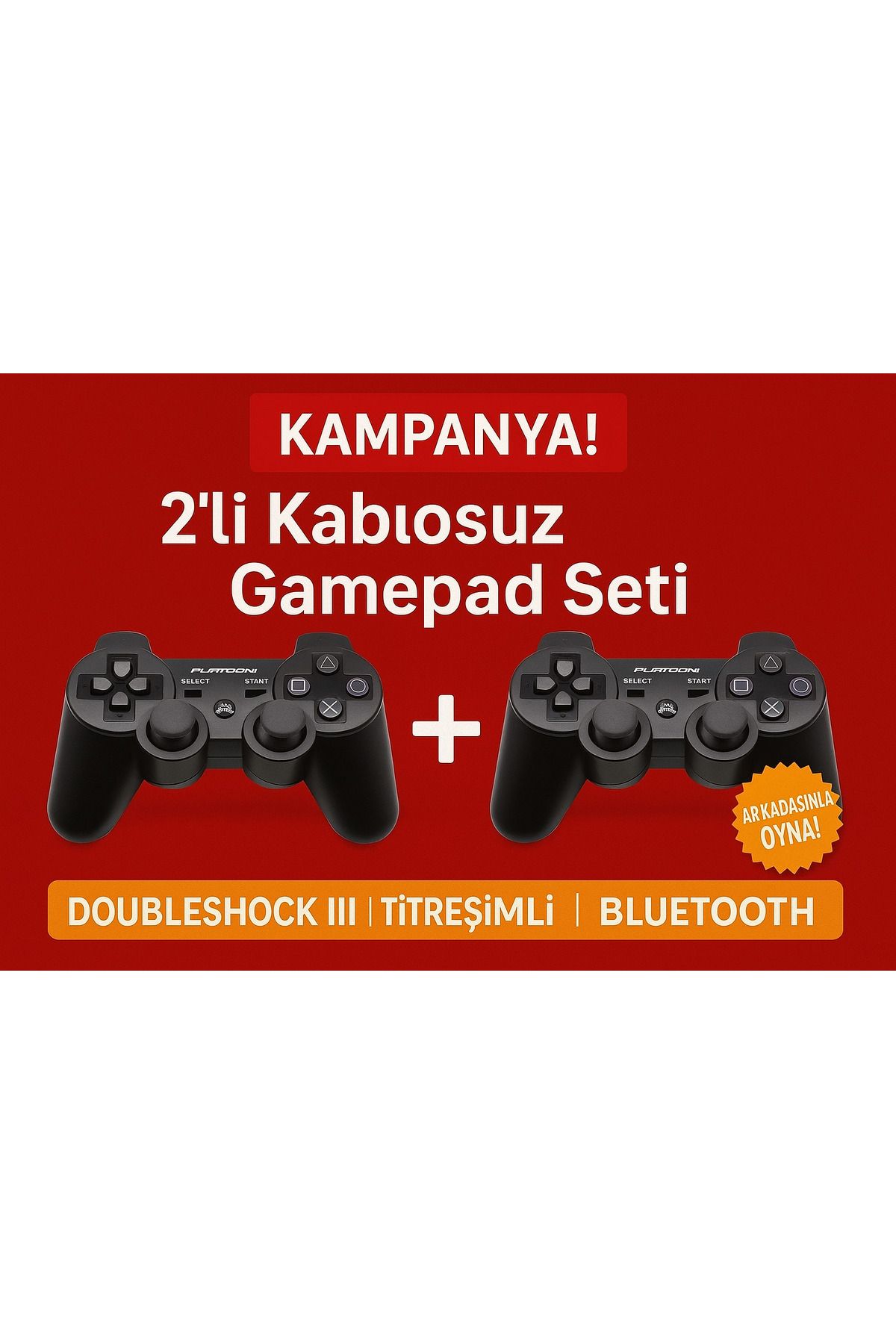 Platoon PS3 Uyumlu 2’li Kablosuz Gamepad Seti - DoubleShock III Titreşimli Oyun Kolu