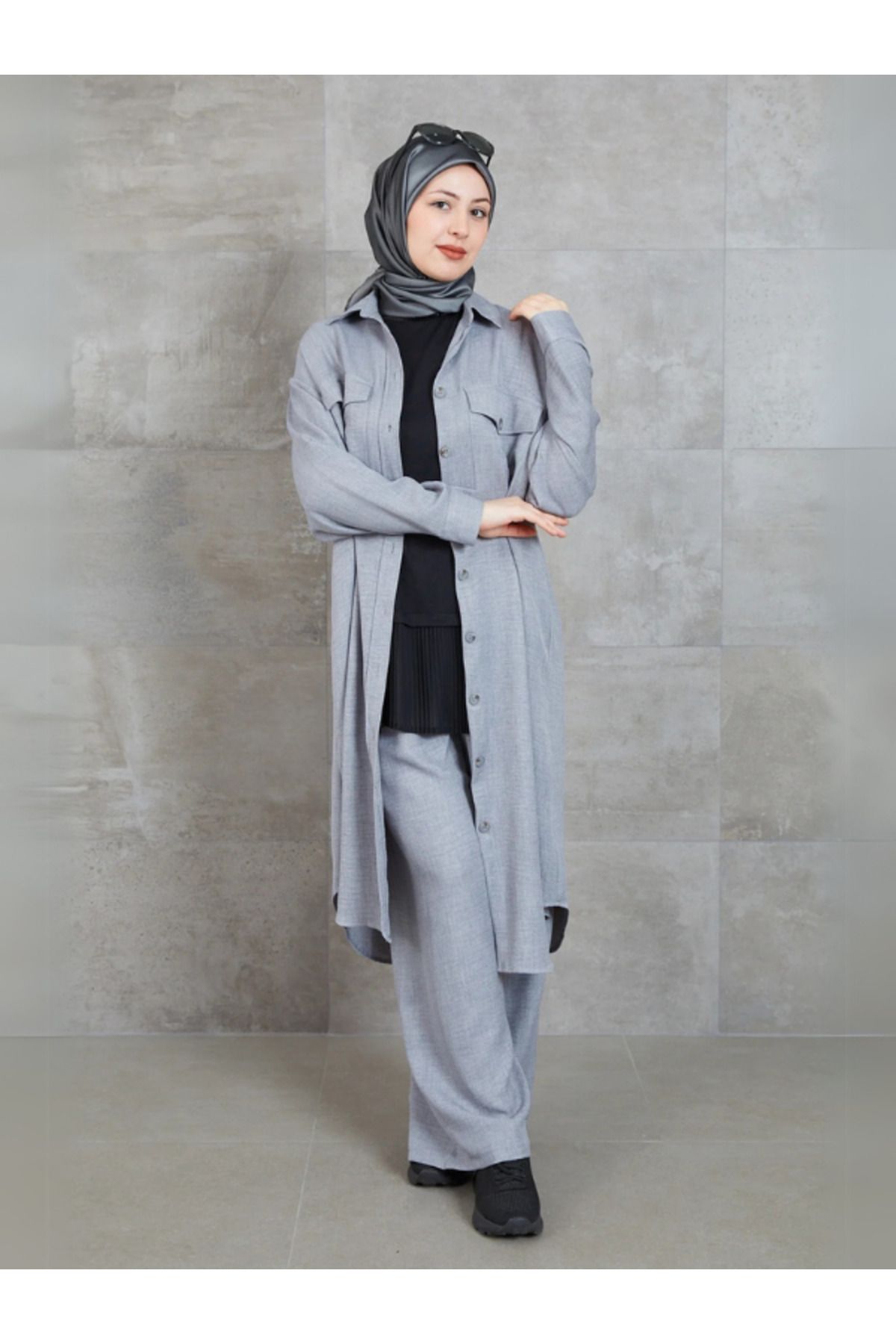 Rhythm Clothing Miss Mera Fashion Tesettüre Uygun, Rahat Kesim, Rahat Kalıp, Cep Detaylı Casual Kadın Alt-Üst Takım