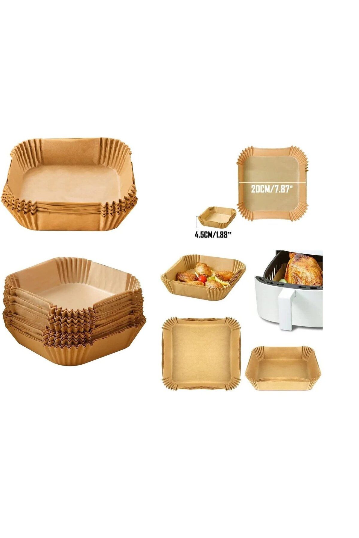 Modafiks Airfreyer Fritöz Kağıdı Kare XL / XXL 50li