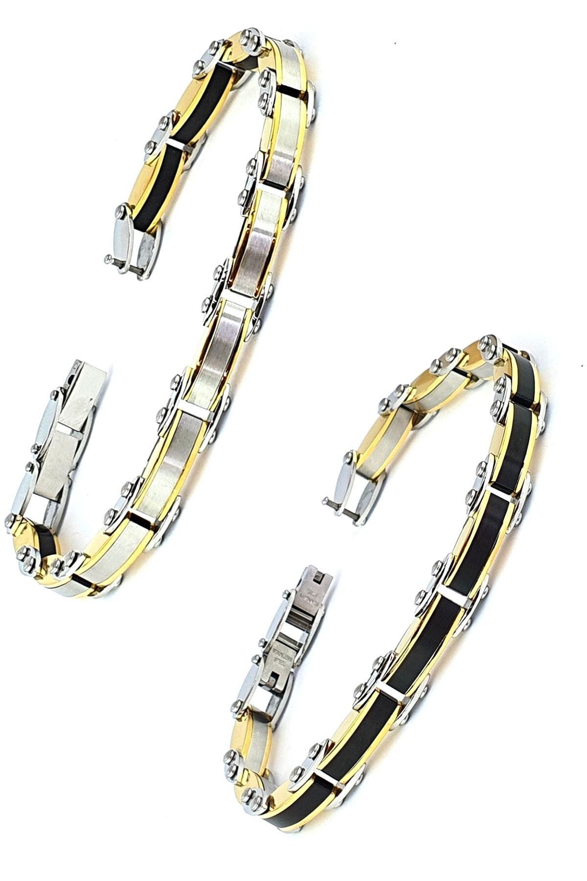 OSESHOP Çift Taraflı Kullanılabilir 316L Çelik Erkek Bileklik