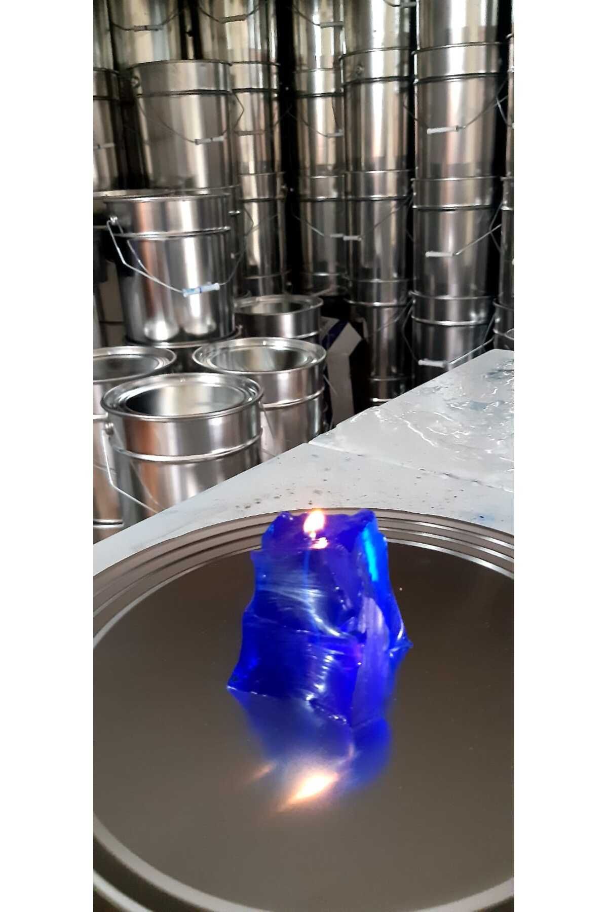 Elioure Mavi Jel Mum 1 KG, şık dekoratif ve uzun süreli yanma sağlar.