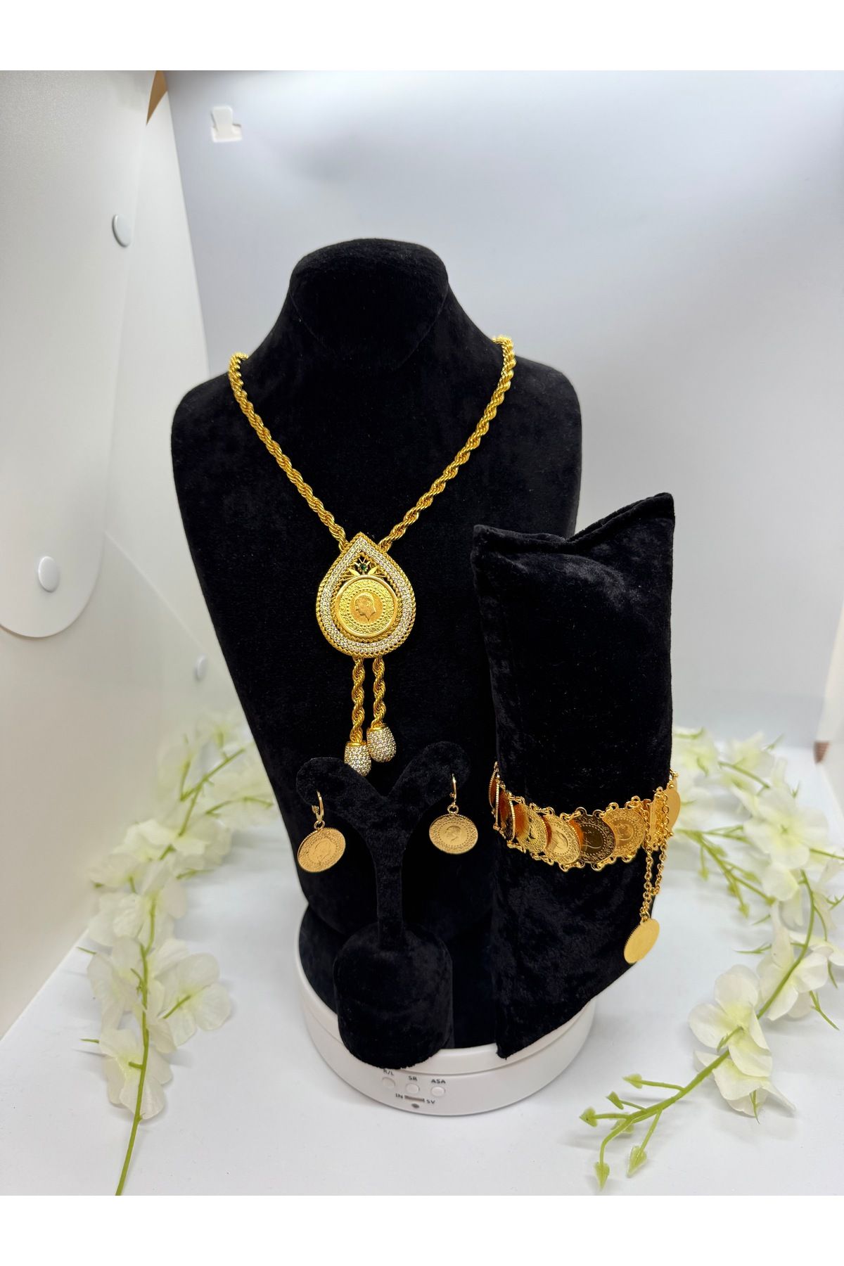 Constanza Exclusive 22 Ayar Altın Kaplama Tuğralı Set Lvd501
