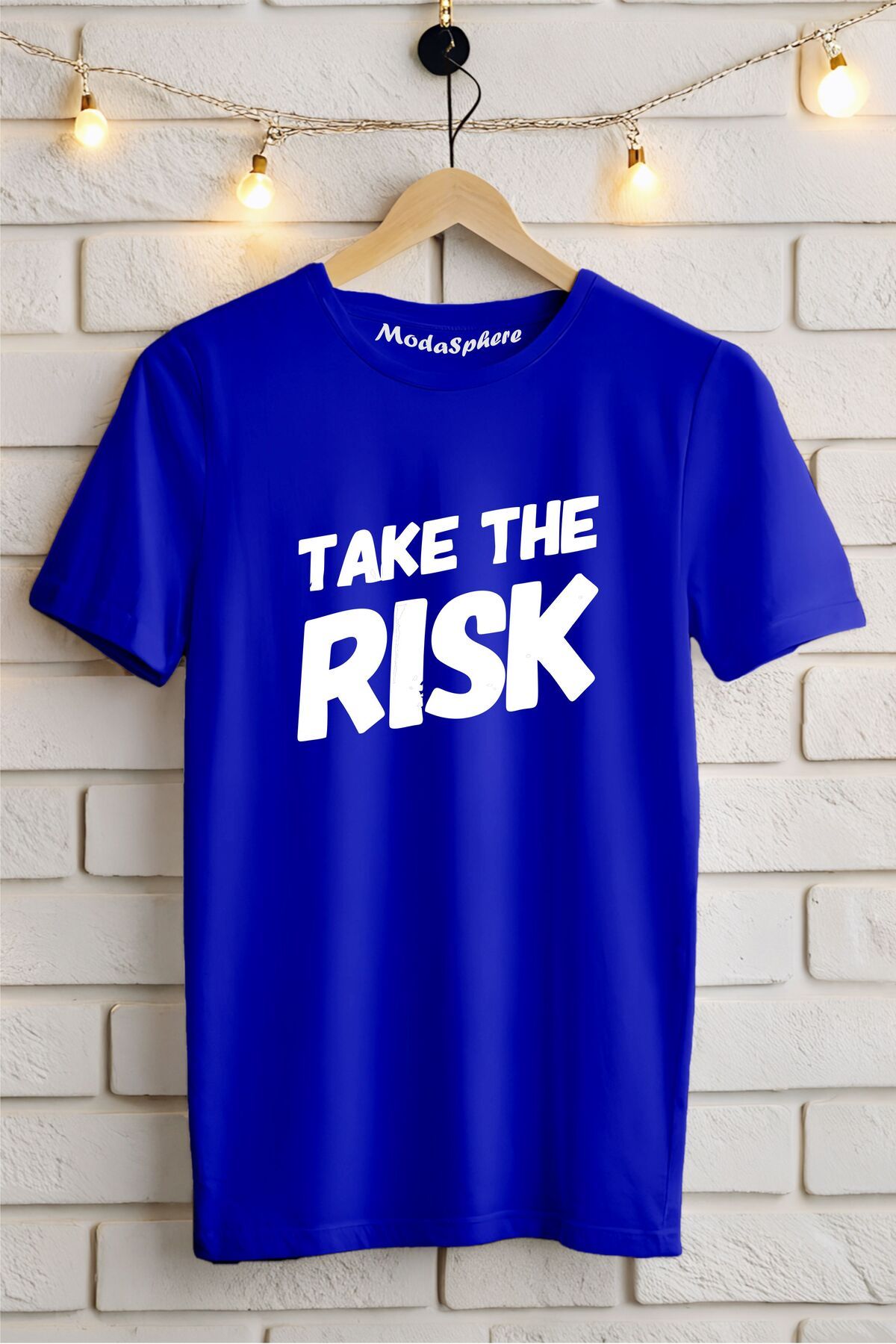 ModaSphere Take The Risk Baskılı Unisex Oversize Tişört