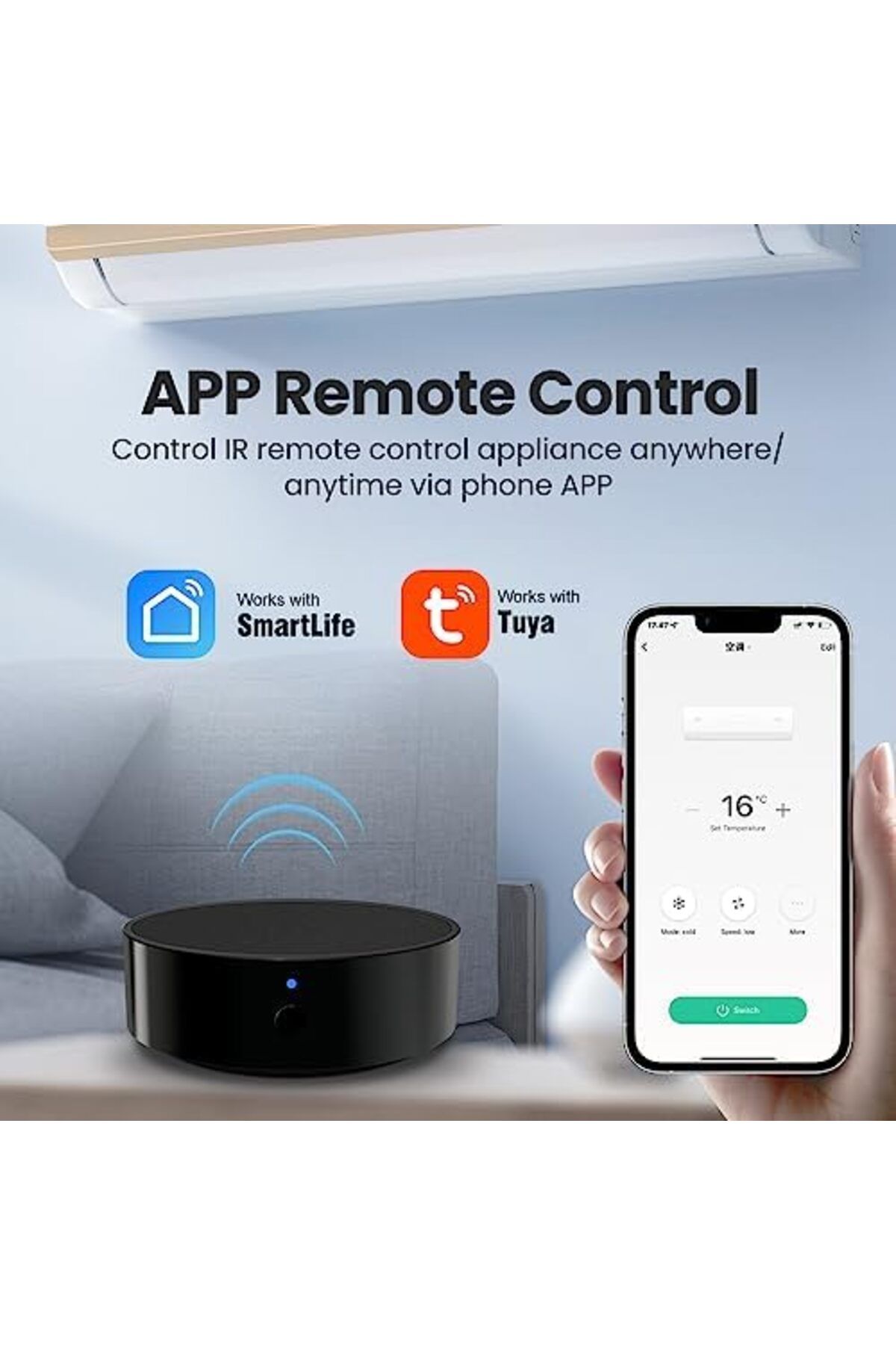 UanTii-جهاز تحكم عن بعد Tuya Smart IR WiFi Universal Remote Control، جهاز تحكم ذكي للتيار المتردد، يدعم A 2
