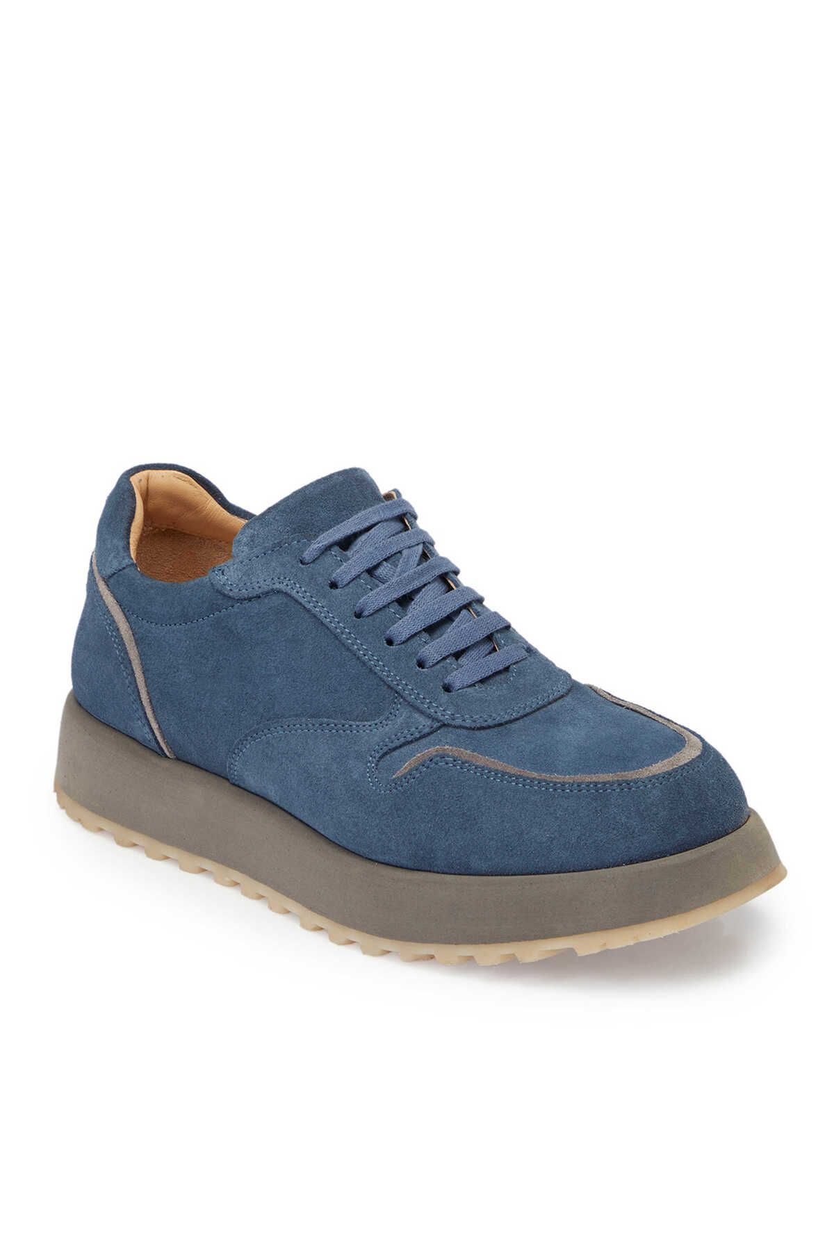 Tergan Mavi Hakiki Süet Deri Erkek Sneaker - E24I1AY56723-F60