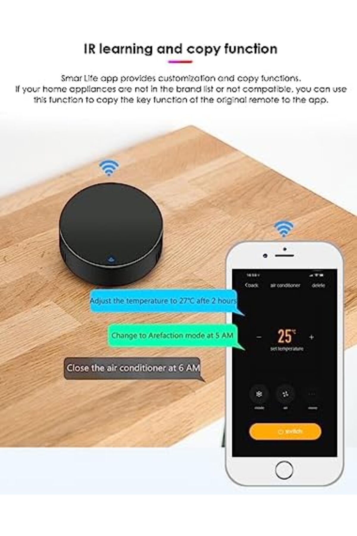 UanTii-جهاز تحكم عن بعد Tuya Smart IR WiFi Universal Remote Control، جهاز تحكم ذكي للتيار المتردد، يدعم A 8