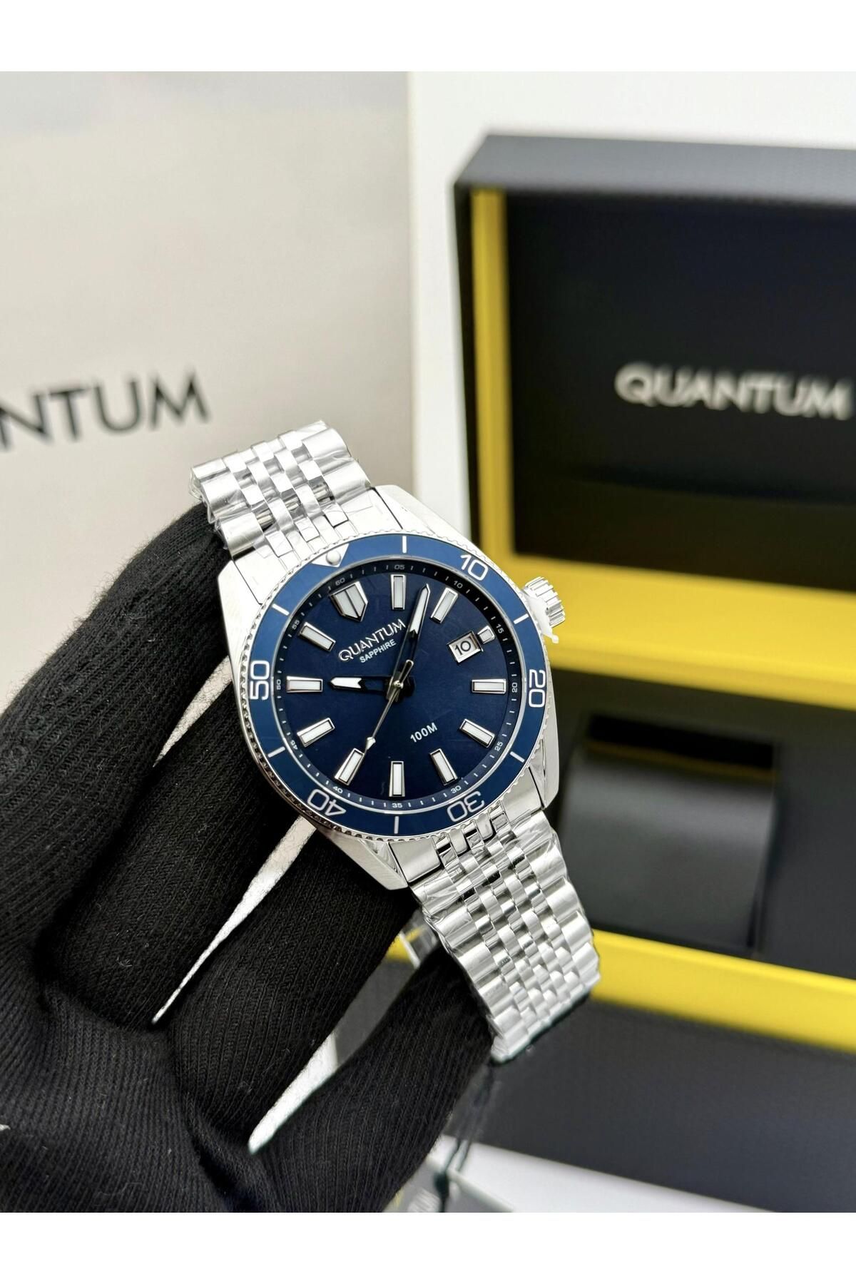 Quantum ADG1215 Erkek Kol Saati Gümüş İçi Mavi Renk