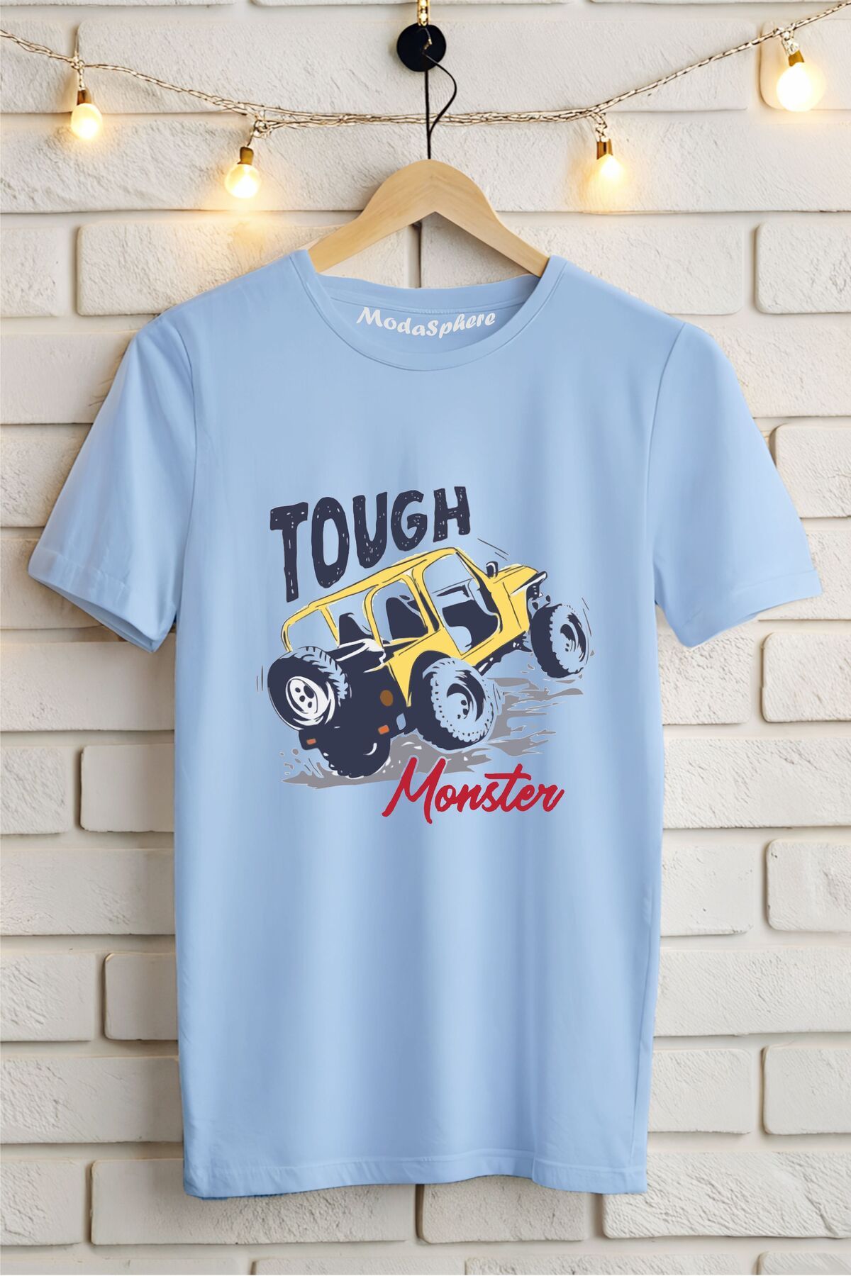 ModaSphere TOUGH MONSTER Baskılı Unisex Oversize Tişört