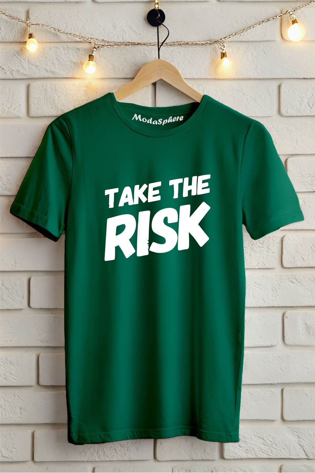 ModaSphere Take The Risk Baskılı Unisex Oversize Tişört