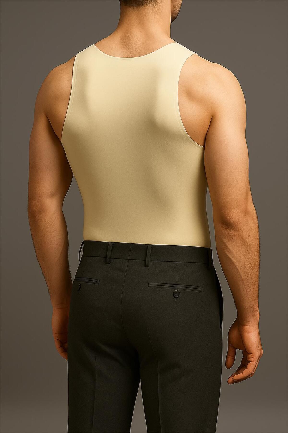 cotonhause-Men's Seamless Skin Color Undershirt – Modal Blended Invisible Undershirt 516 4