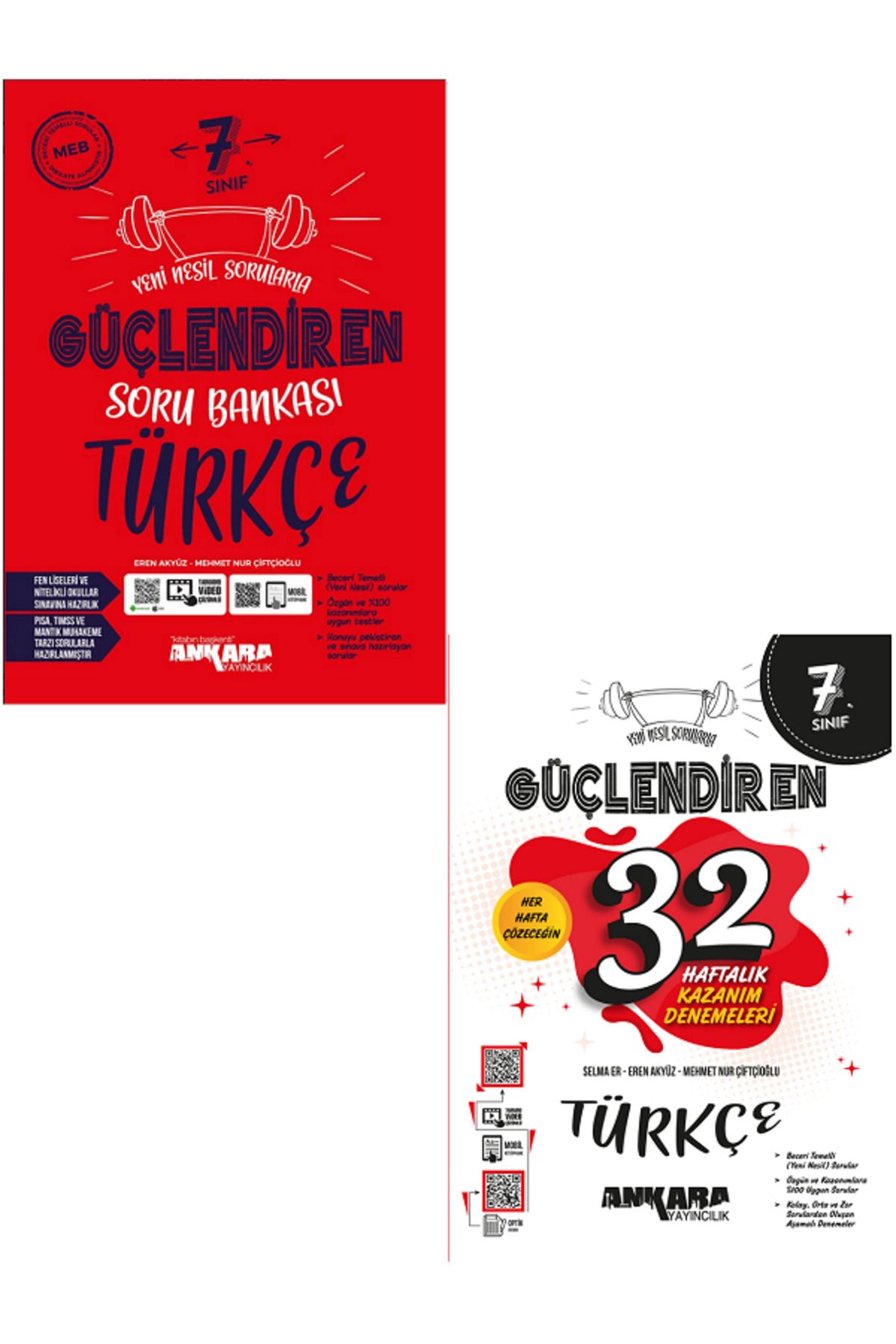 Evrensel İletişim Yayınları 7.Sınıf Ankara Güçlendiren Türkçe Soru Bankası + Ankara Türkçe 32 Haftalık Deneme - 2 KİTAP