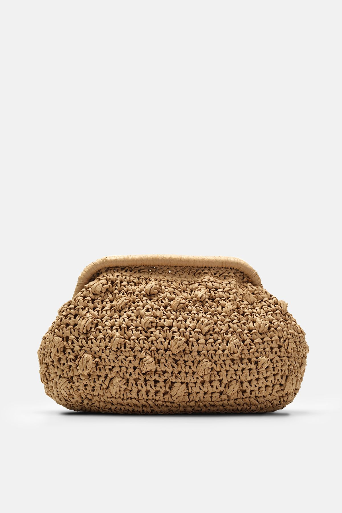 mathilda store Kadın Bej Hasır Clutch Çanta STD Bej