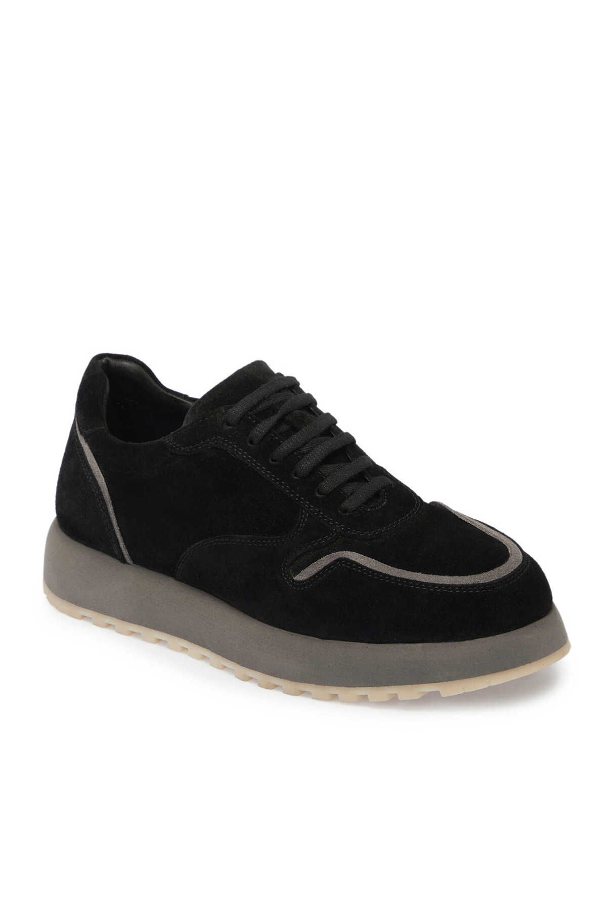 Tergan Siyah Hakiki Süet Deri Erkek Sneaker - E24I1AY56723-A01